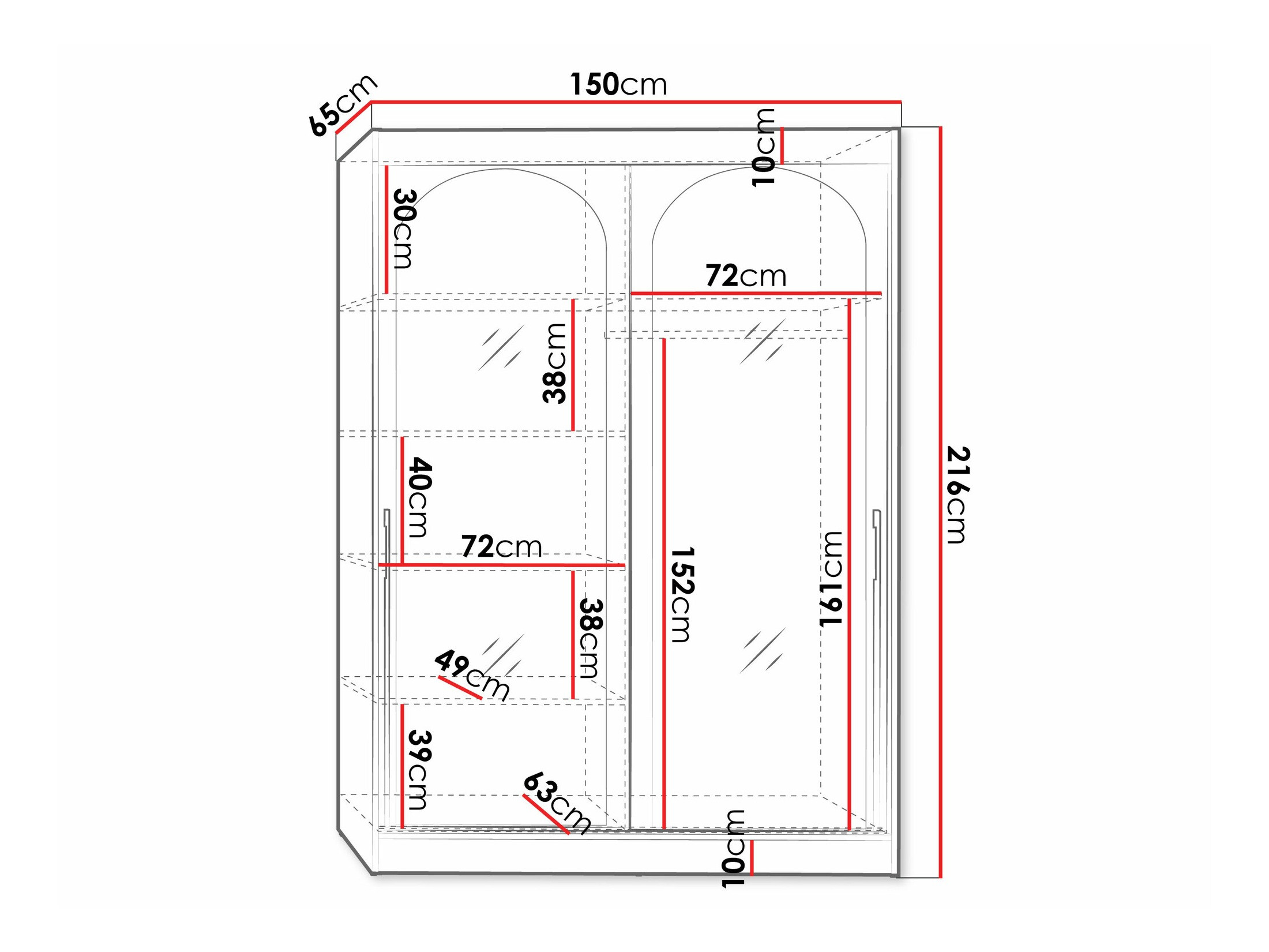 Skapis Toledo 131 (Melns)