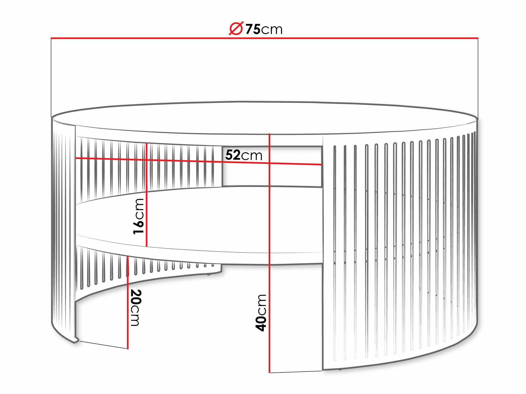 Žurnālu galdiņš Evanola 112 (Kašmirs + Balts)