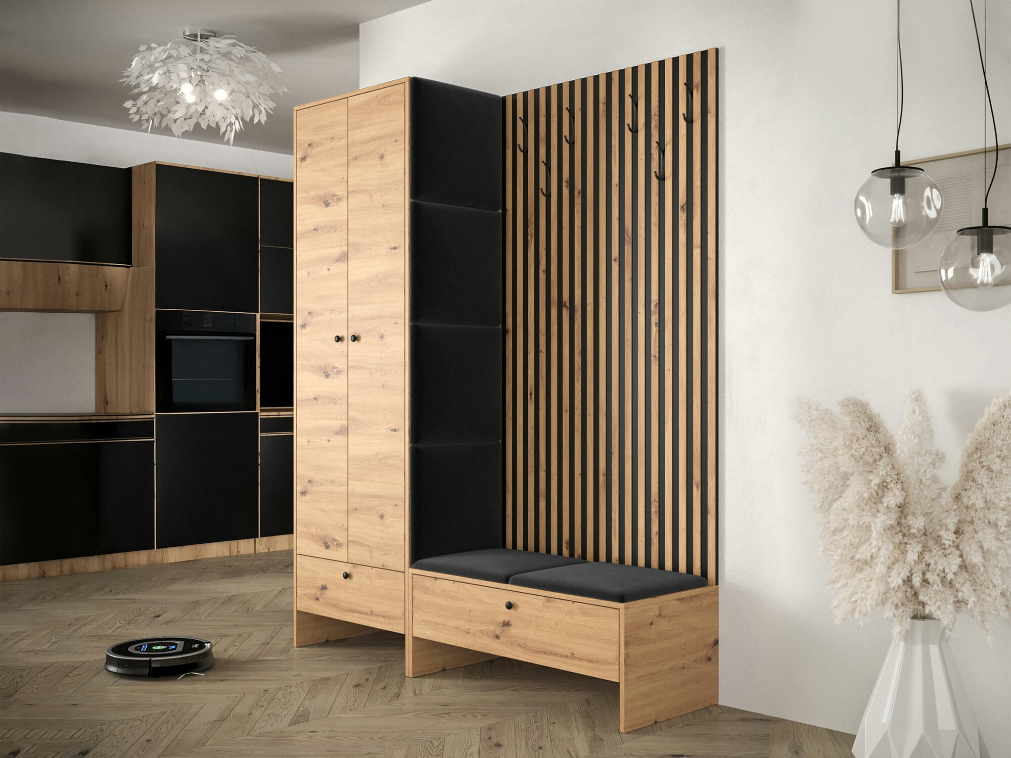 Priekšnama komplekts Donio III (Artisan ozols + Manila 18)