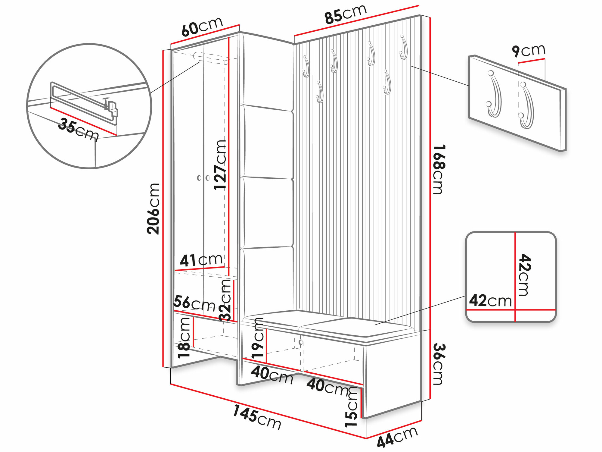 Прихожая Hartford 320 (Artisan дуб + Abriamo 6)