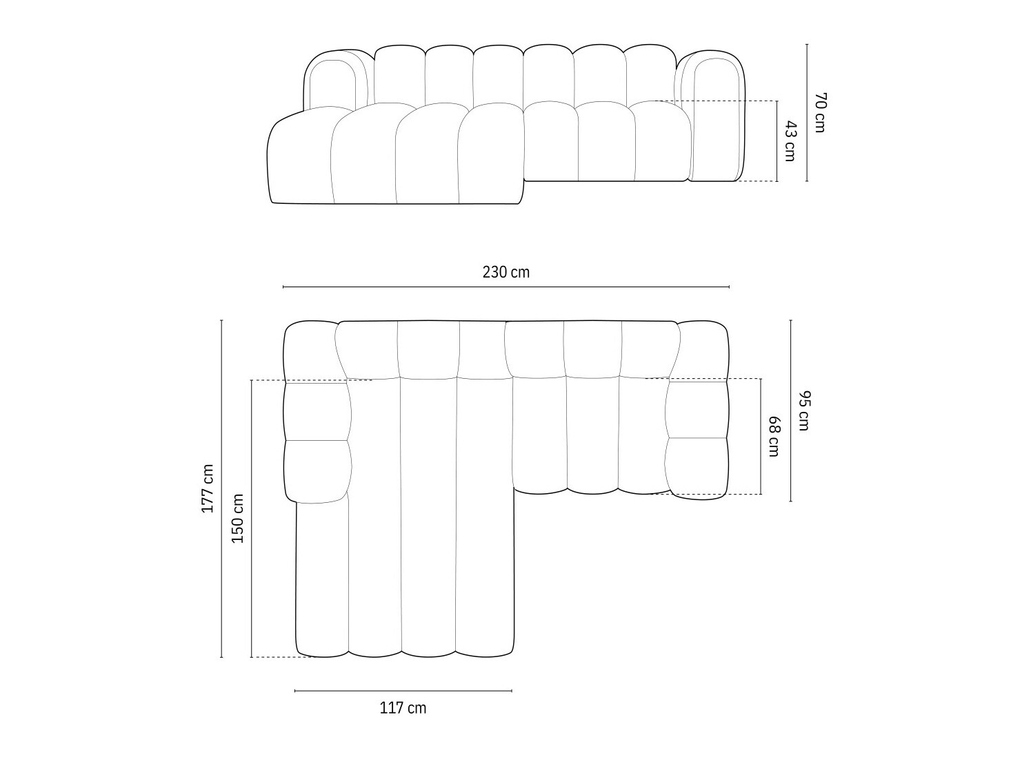 Moduļu stūra dīvāns Cirleve 104 (Salvador 10)
