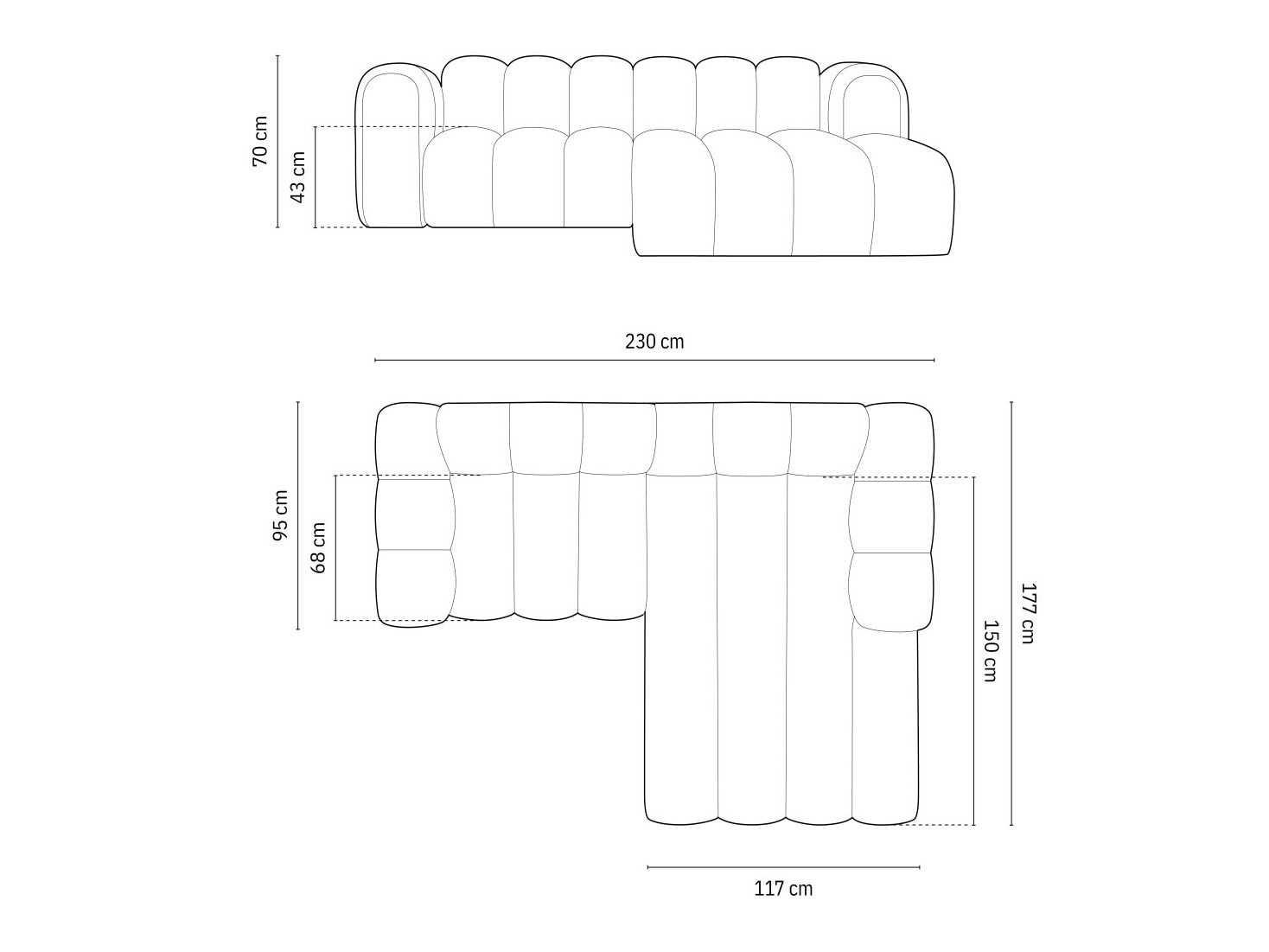 Moduļu stūra dīvāns Cirleve 104 (Salvador 10)