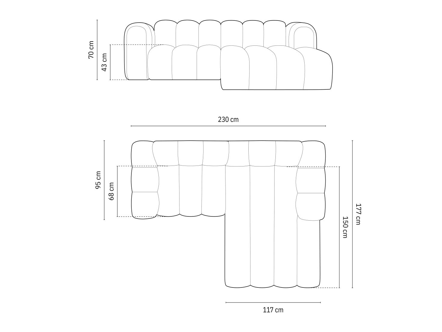 Moduļu stūra dīvāns Cirleve 104 (Salvador 17)