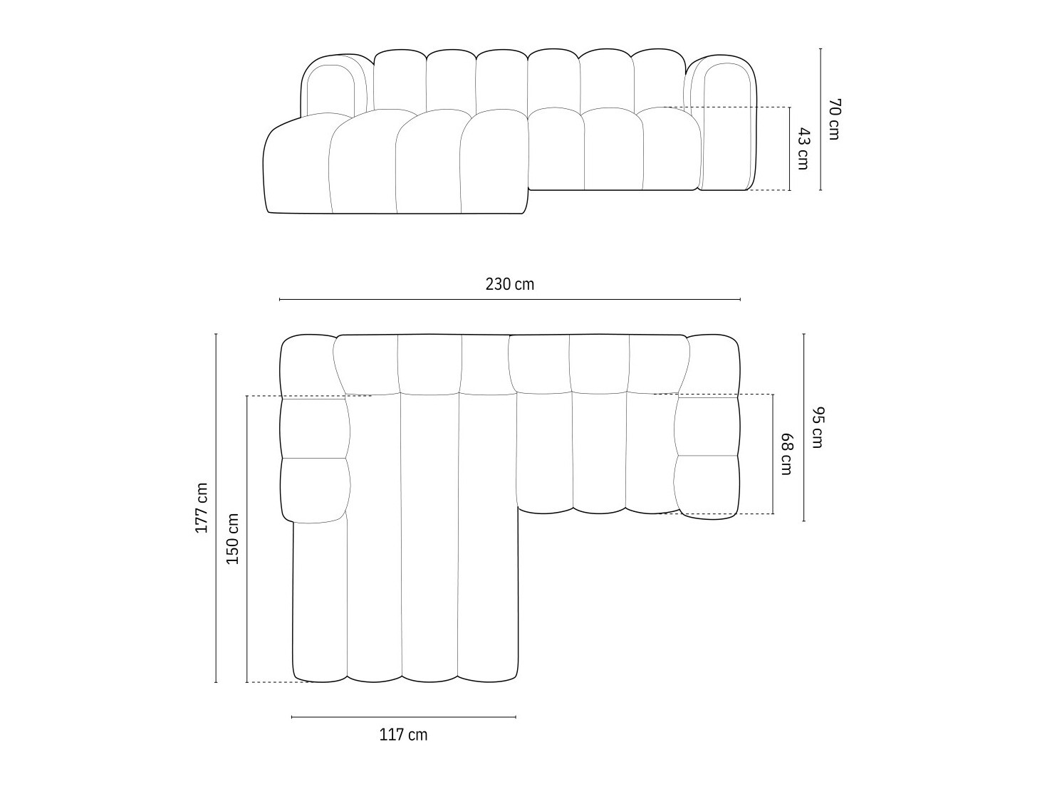 Moduļu stūra dīvāns Cirleve 104 (Salvador 19)