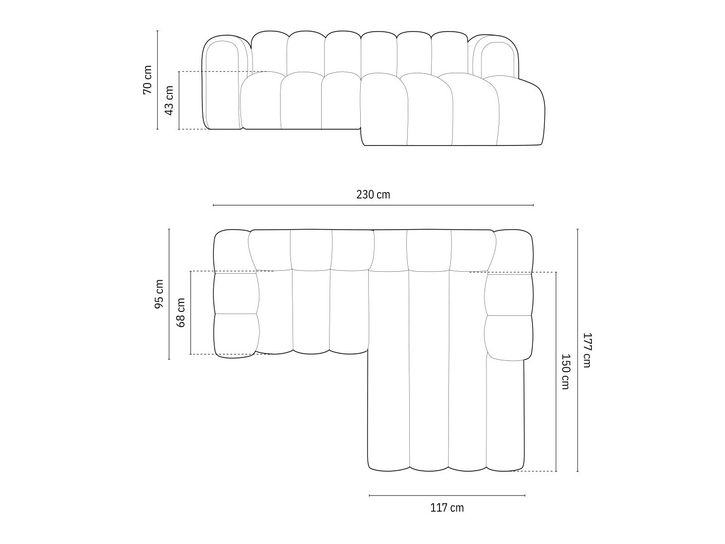 Moduļu stūra dīvāns Cirleve 104 (Salvador 19)