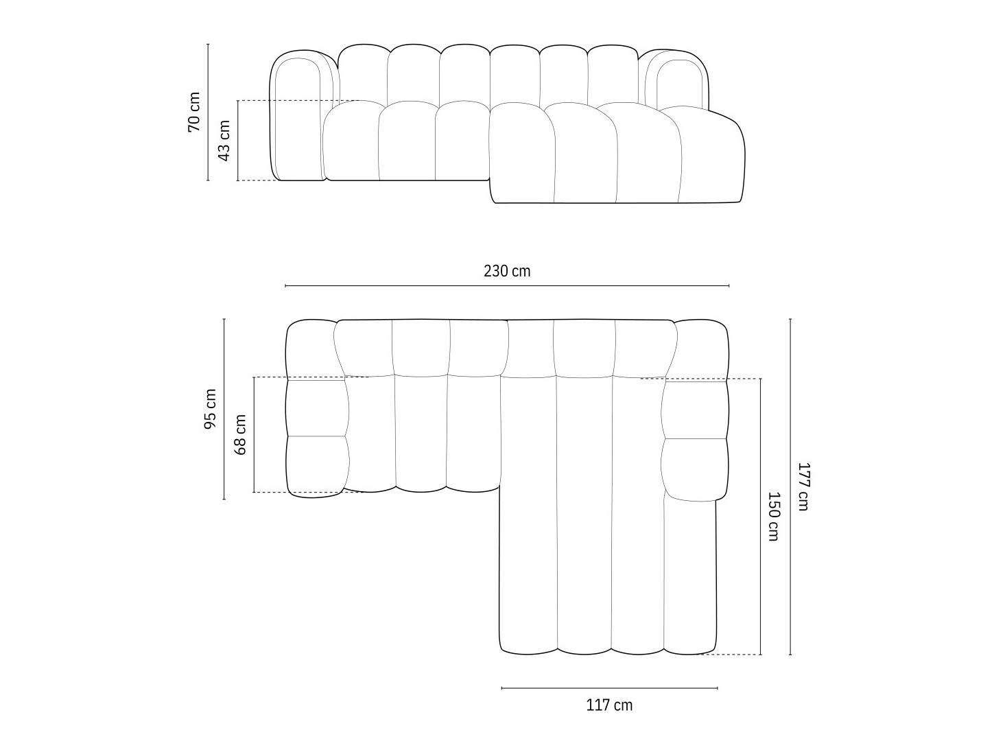 Moduļu stūra dīvāns Cirleve 104 (Salvador 5)