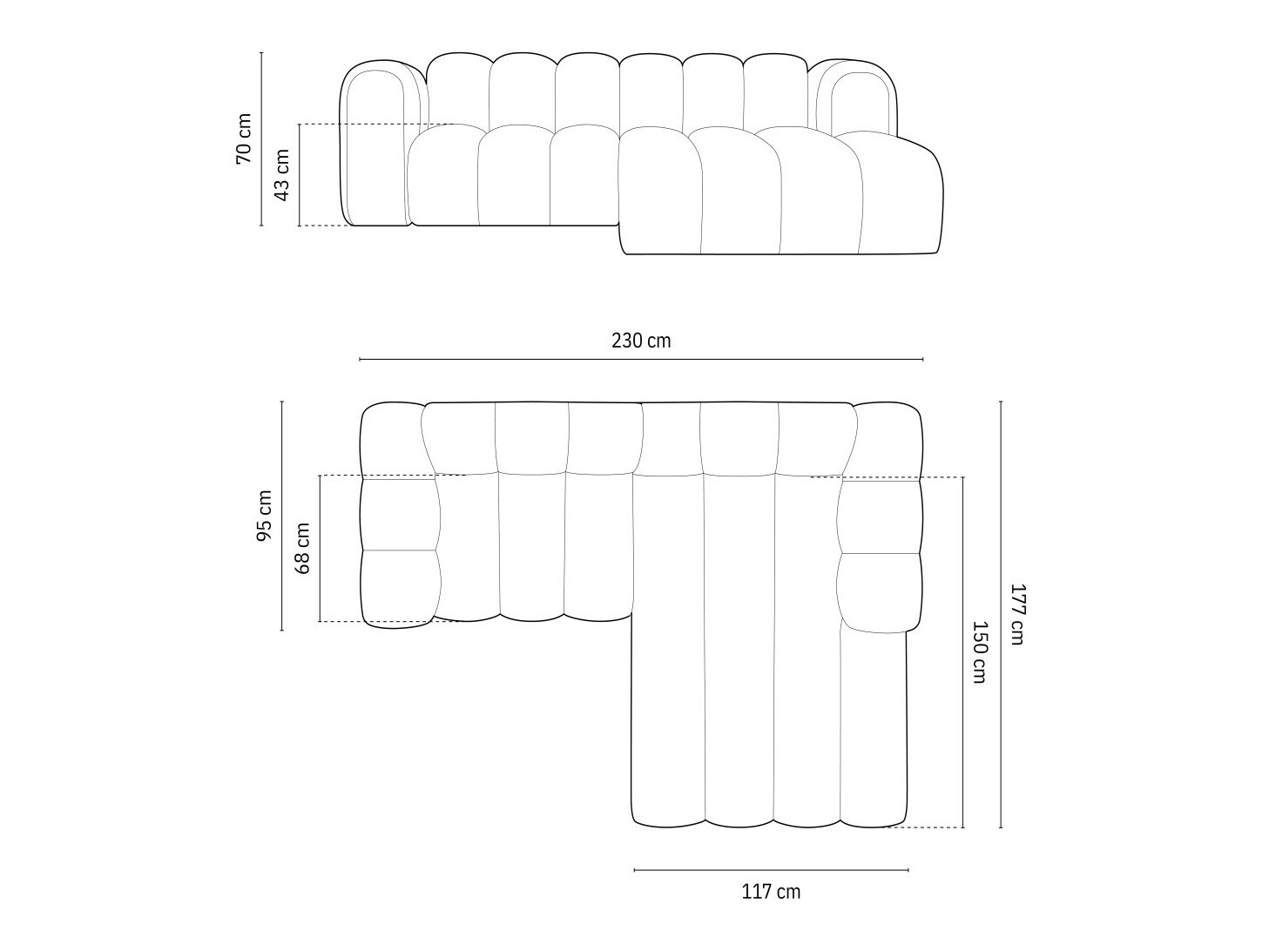 Moduļu stūra dīvāns Cirleve 104 (Salvador 7)