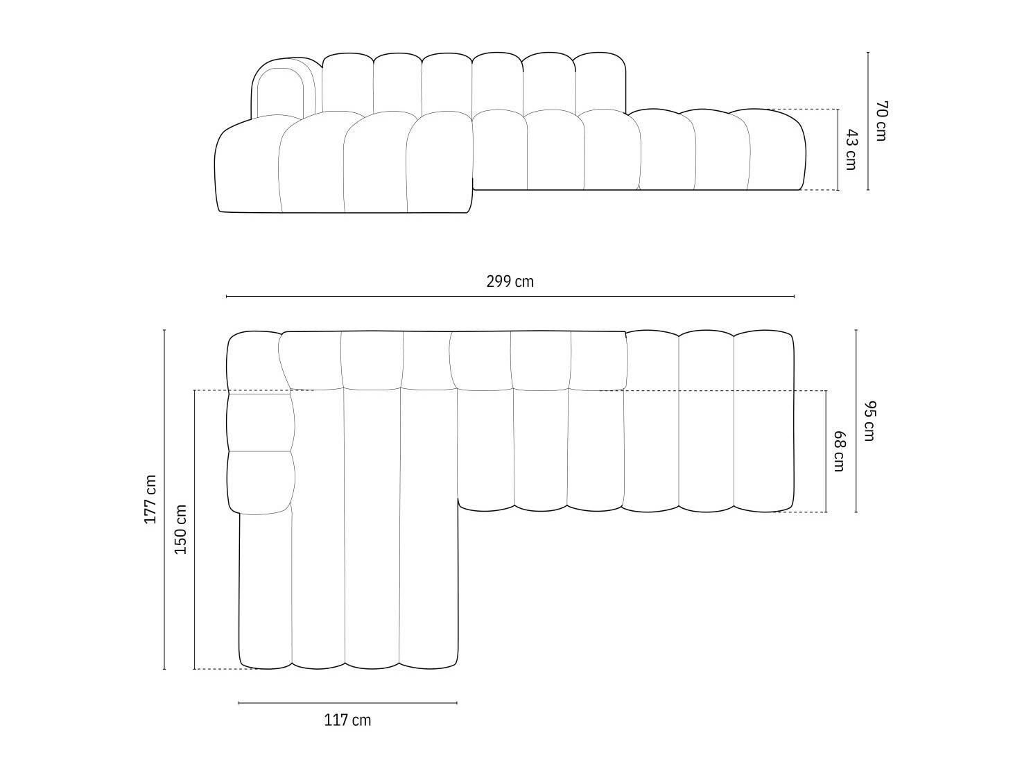 Moduļu stūra dīvāns Cirleve 105 (Haga 78)