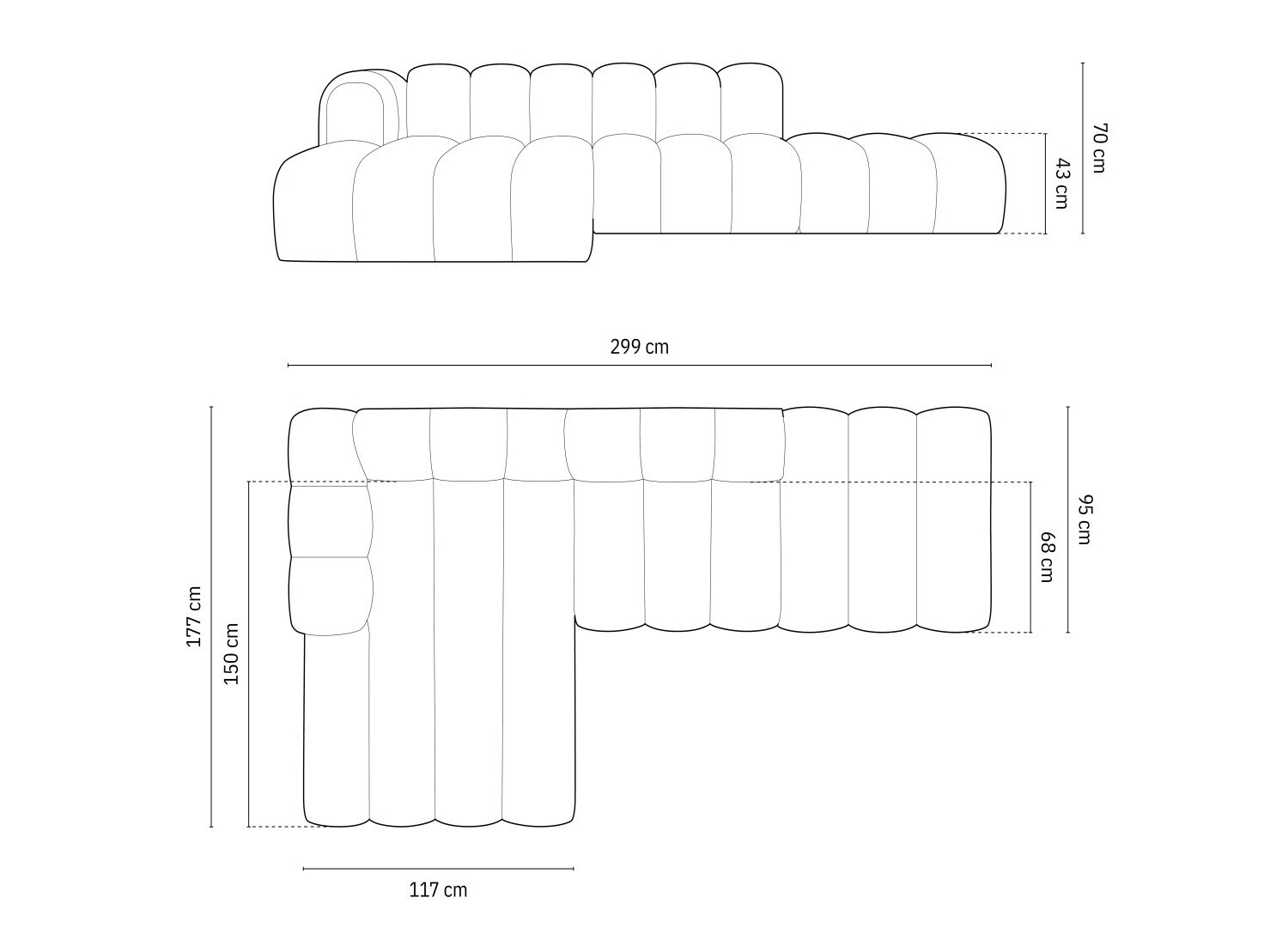 Moduļu stūra dīvāns Cirleve 105 (Salvador 12)