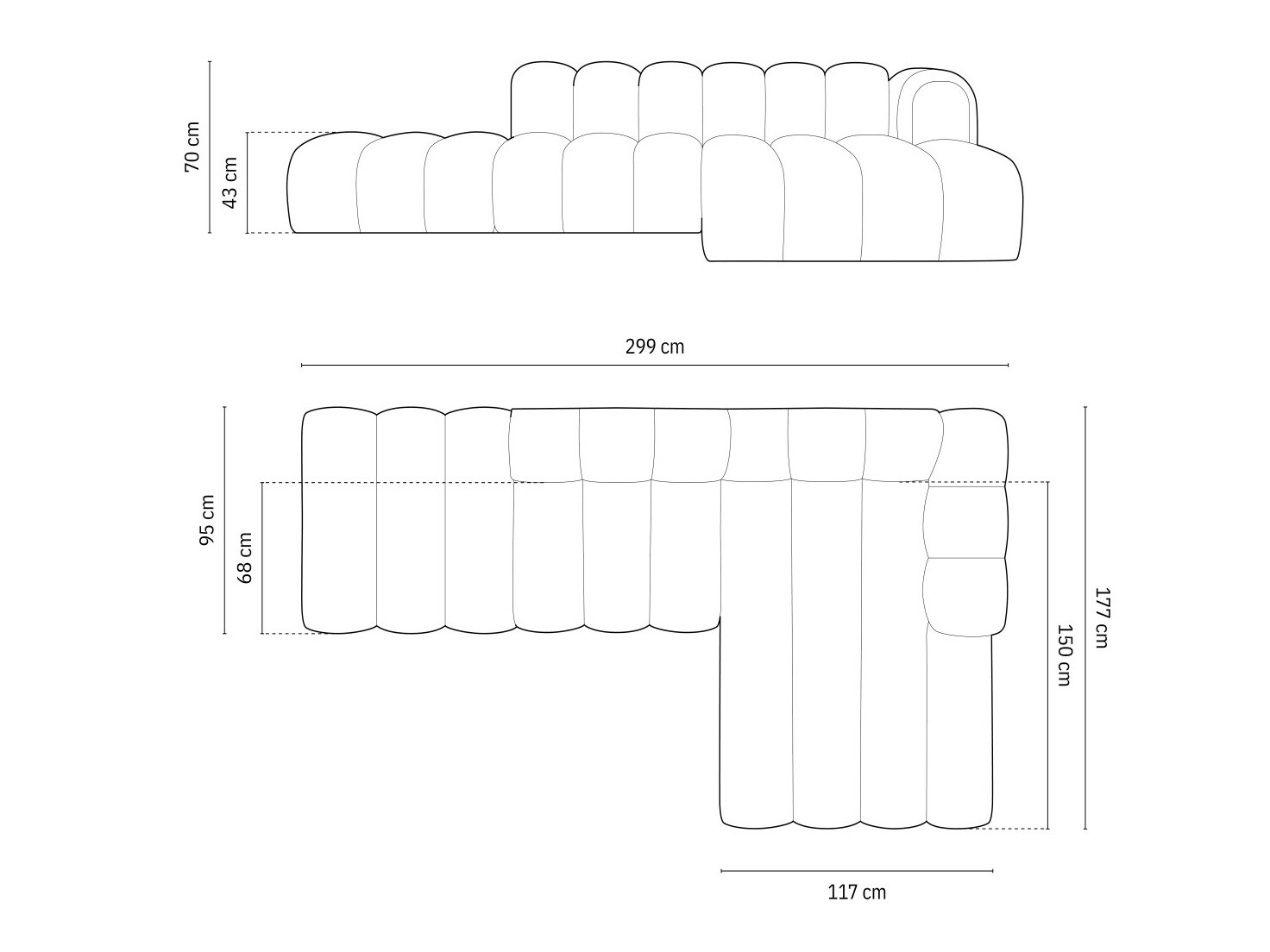 Moduļu stūra dīvāns Cirleve 105 (Salvador 12)