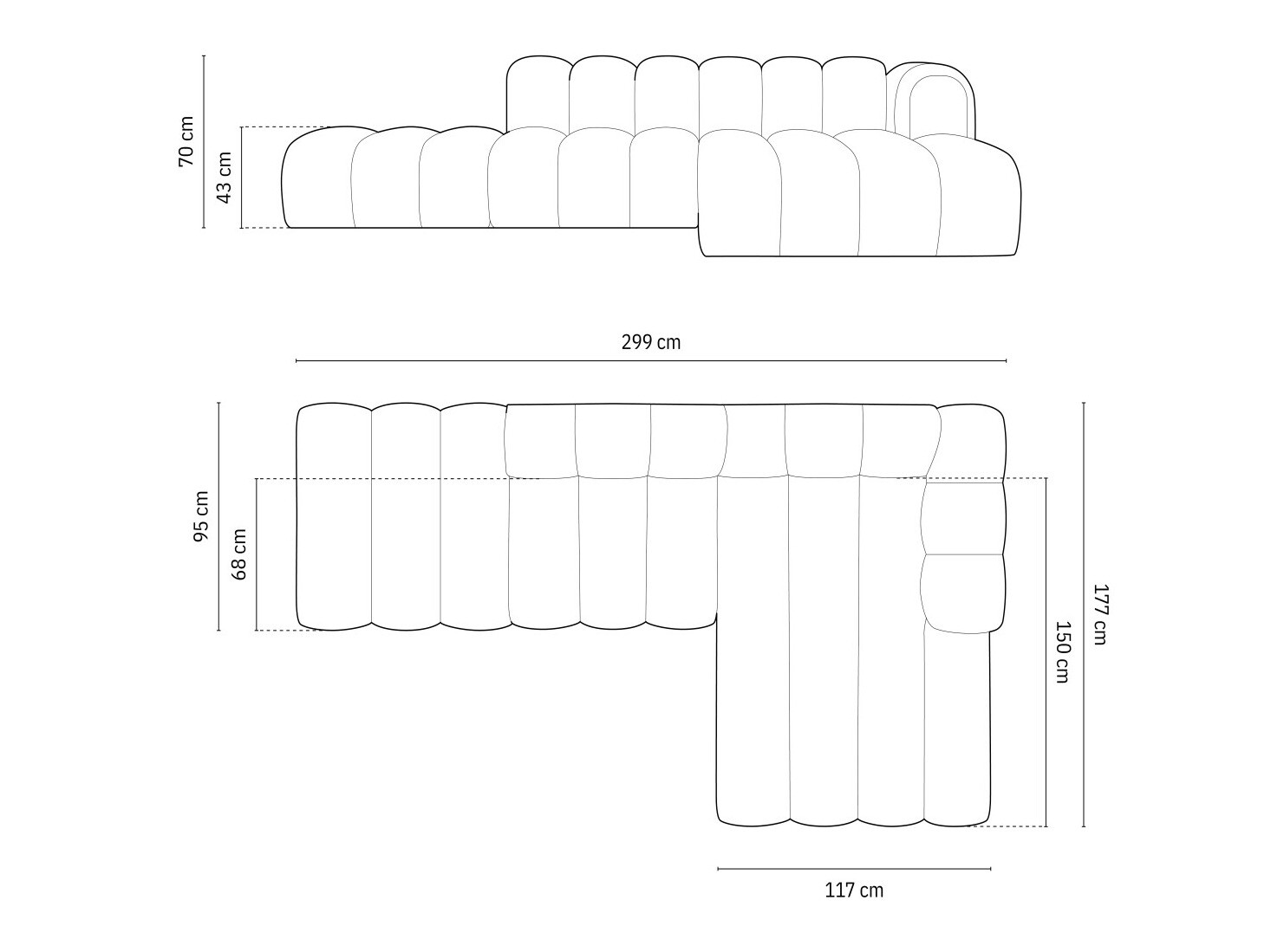 Moduļu stūra dīvāns Cirleve 105 (Salvador 14)