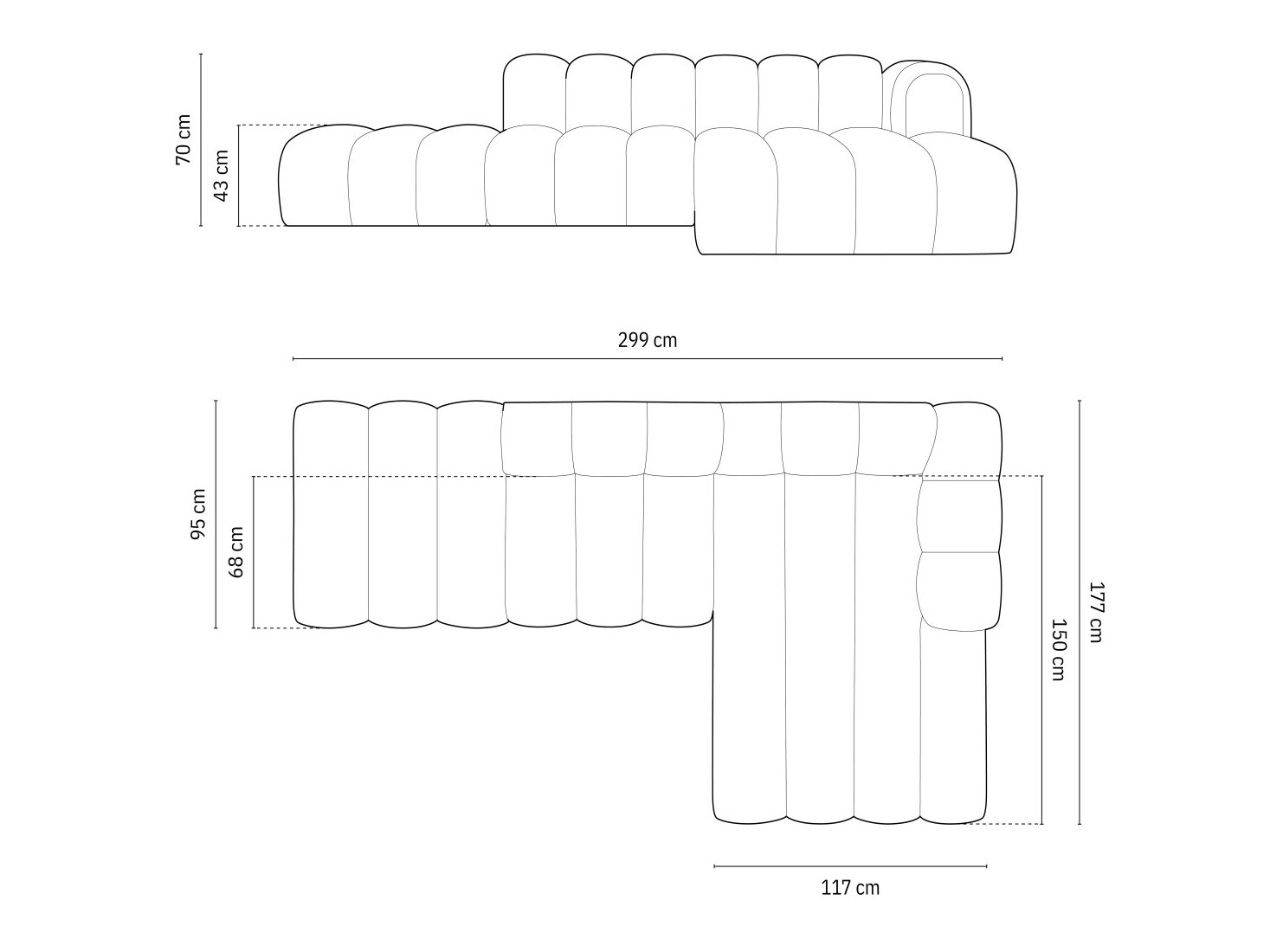 Moduļu stūra dīvāns Cirleve 105 (Salvador 17)