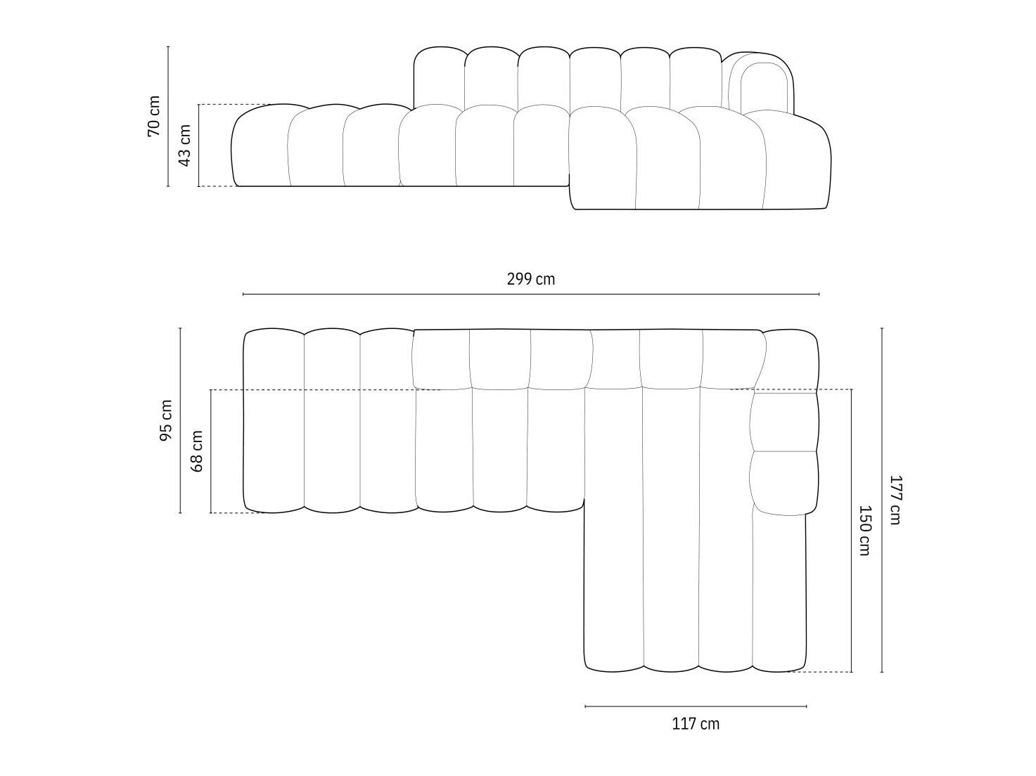 Moduļu stūra dīvāns Cirleve 105 (Salvador 19)