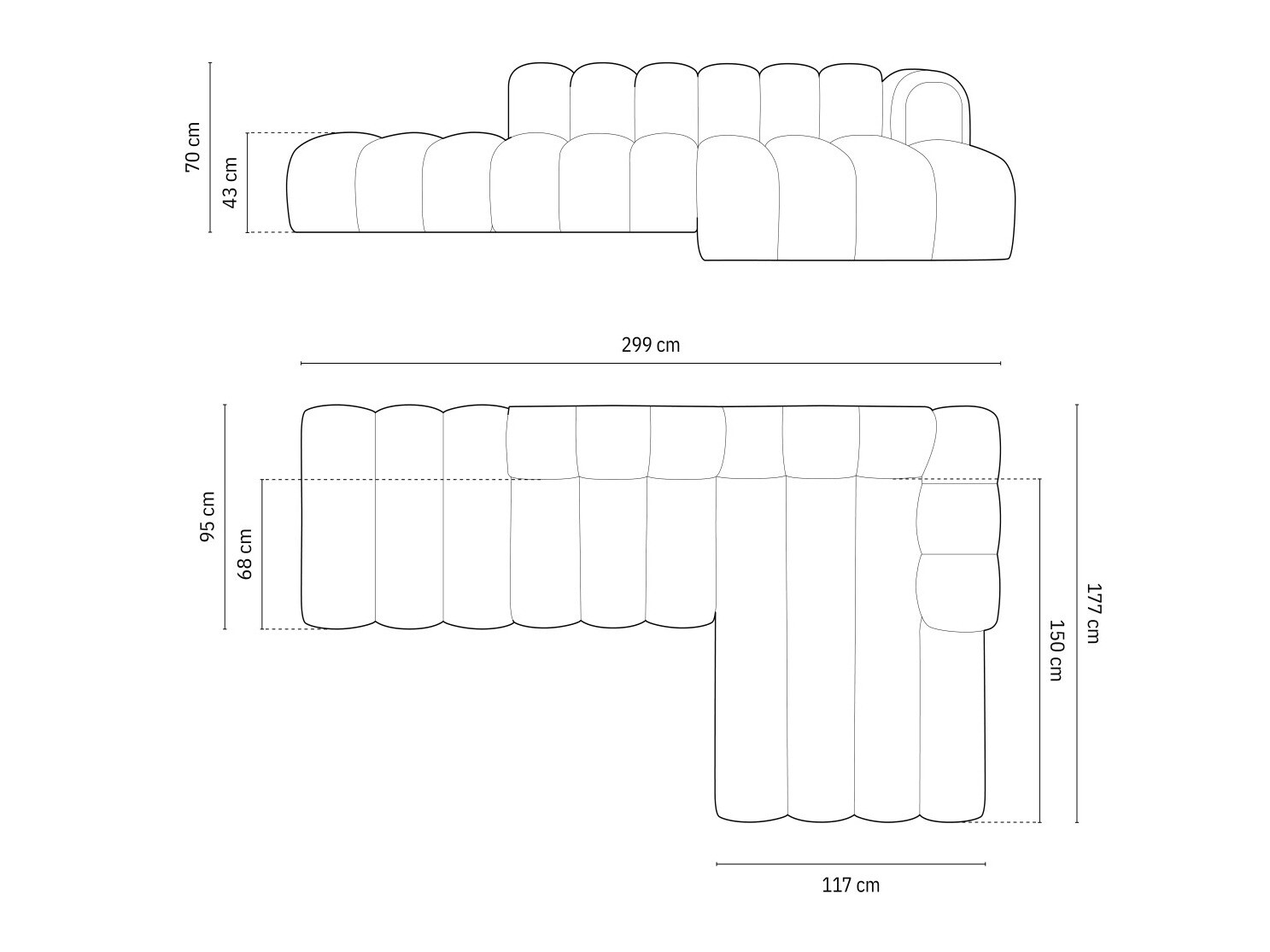Moduļu stūra dīvāns Cirleve 105 (Salvador 1)