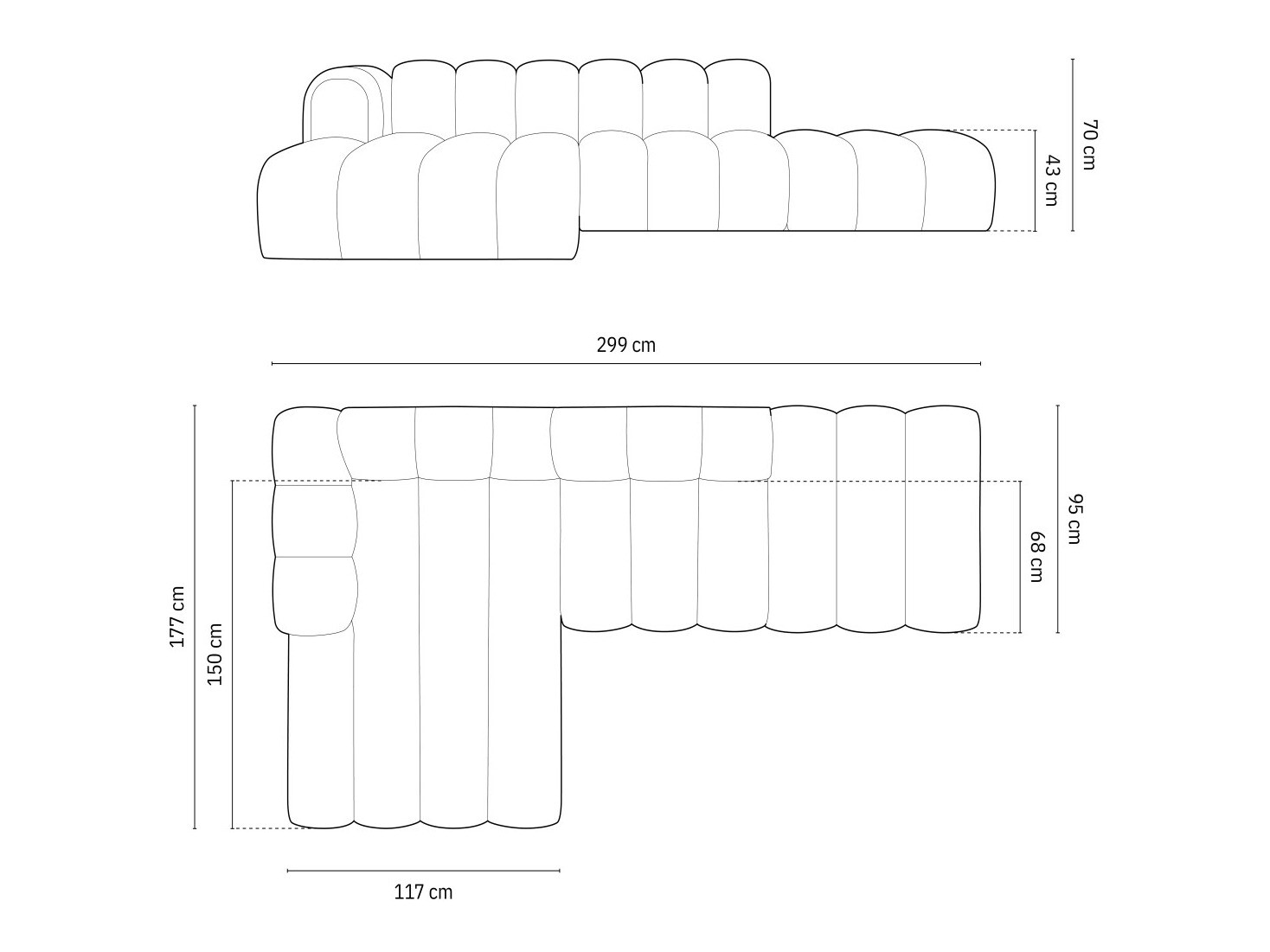 Moduļu stūra dīvāns Cirleve 105 (Salvador 5)