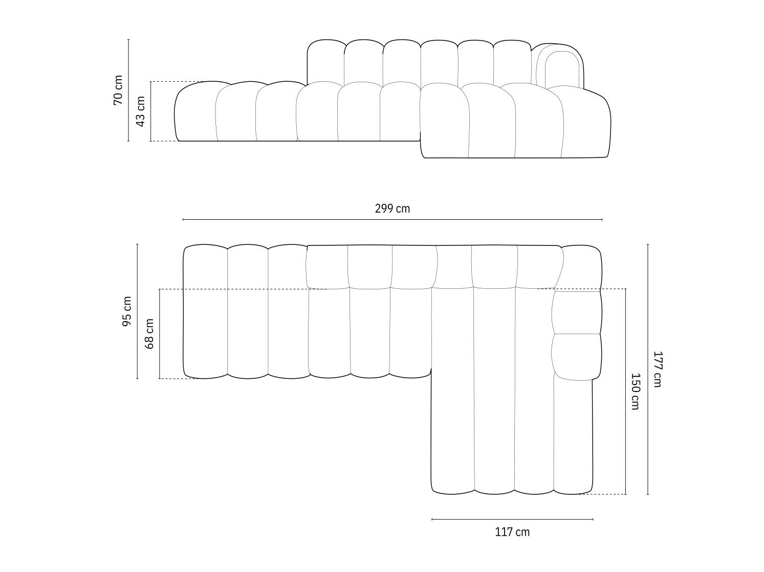 Moduļu stūra dīvāns Cirleve 105 (Salvador 5)