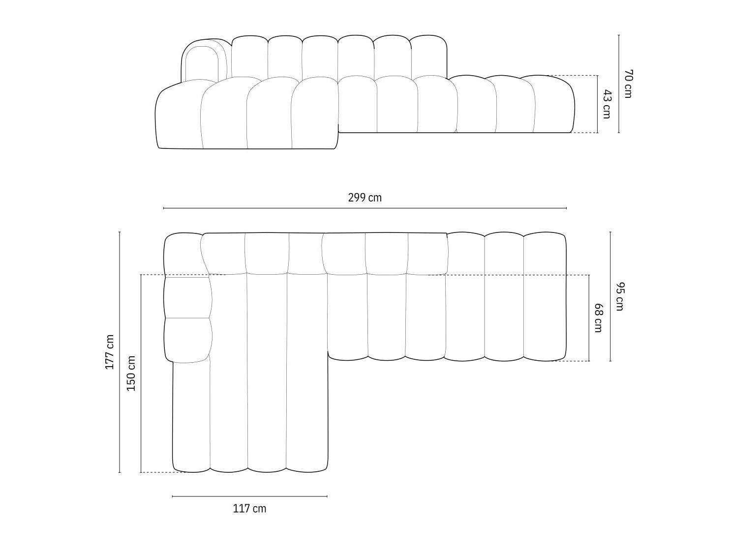 Moduļu stūra dīvāns Cirleve 105 (Salvador 7)