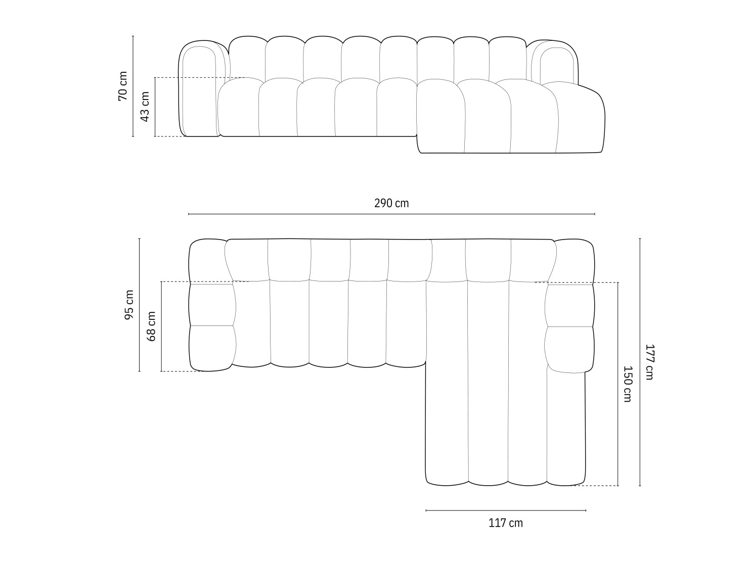 Moduļu stūra dīvāns Cirleve 106 (Salvador 10)