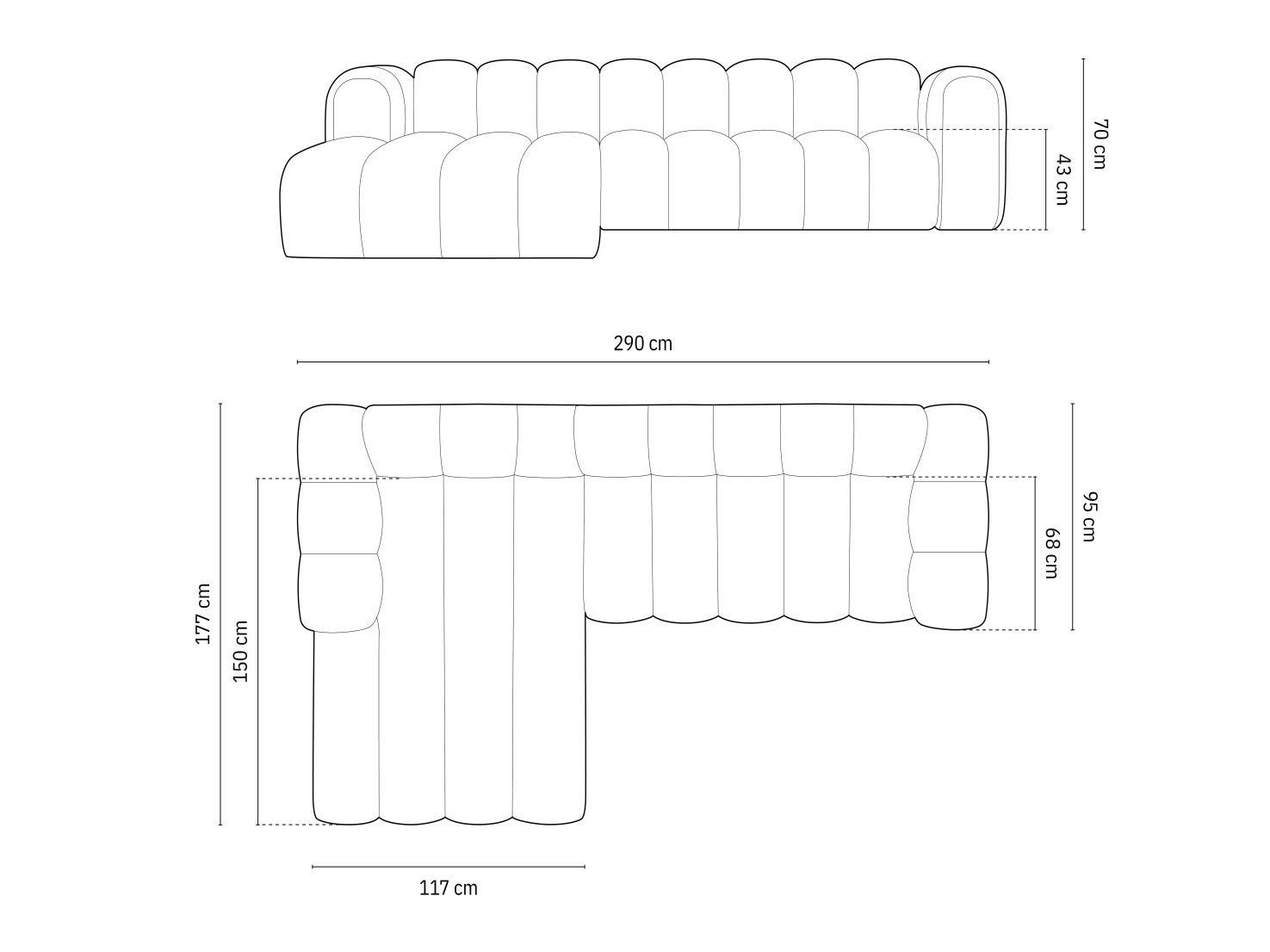 Moduļu stūra dīvāns Cirleve 106 (Salvador 14)