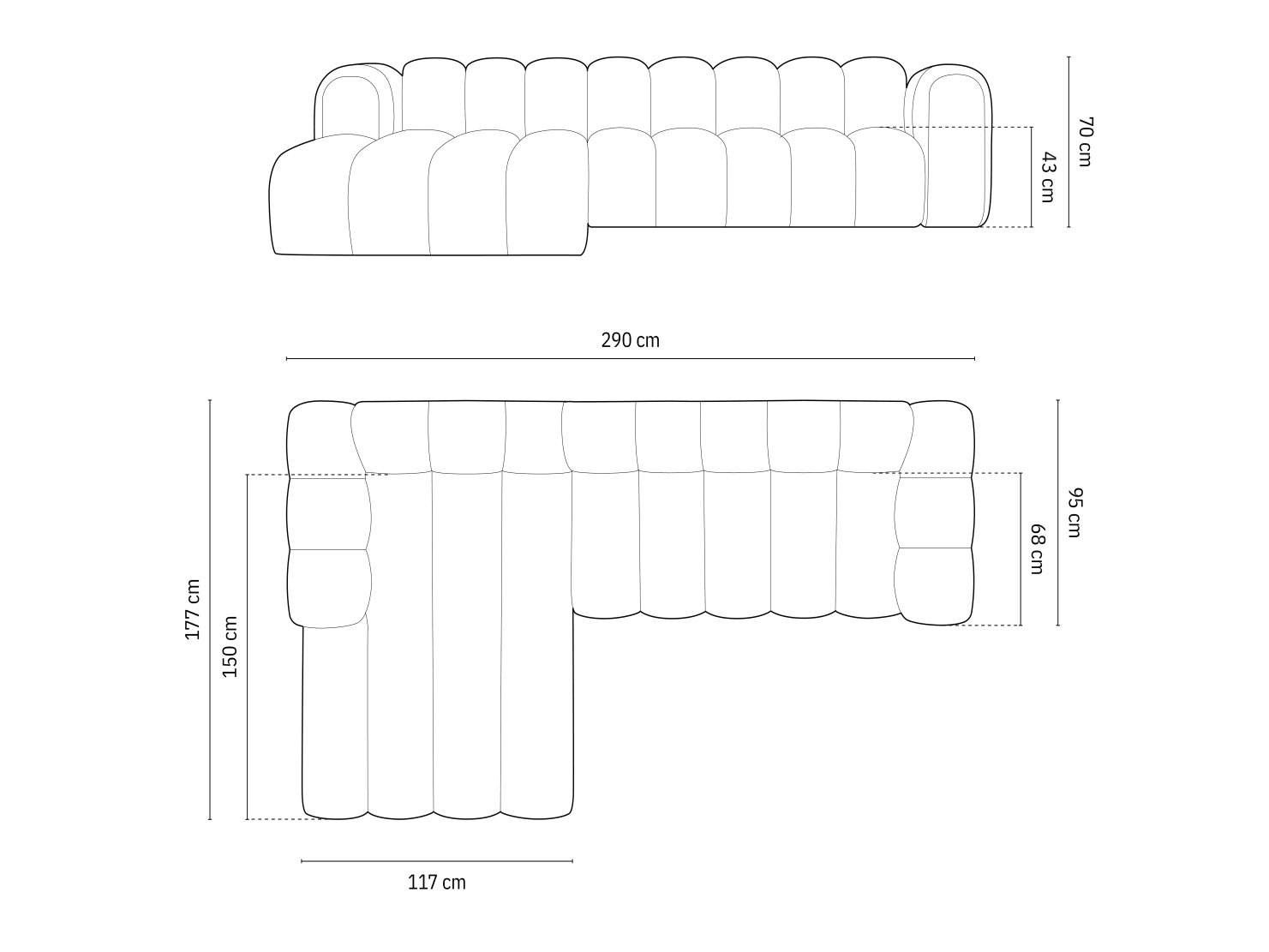 Moduļu stūra dīvāns Cirleve 106 (Salvador 5)
