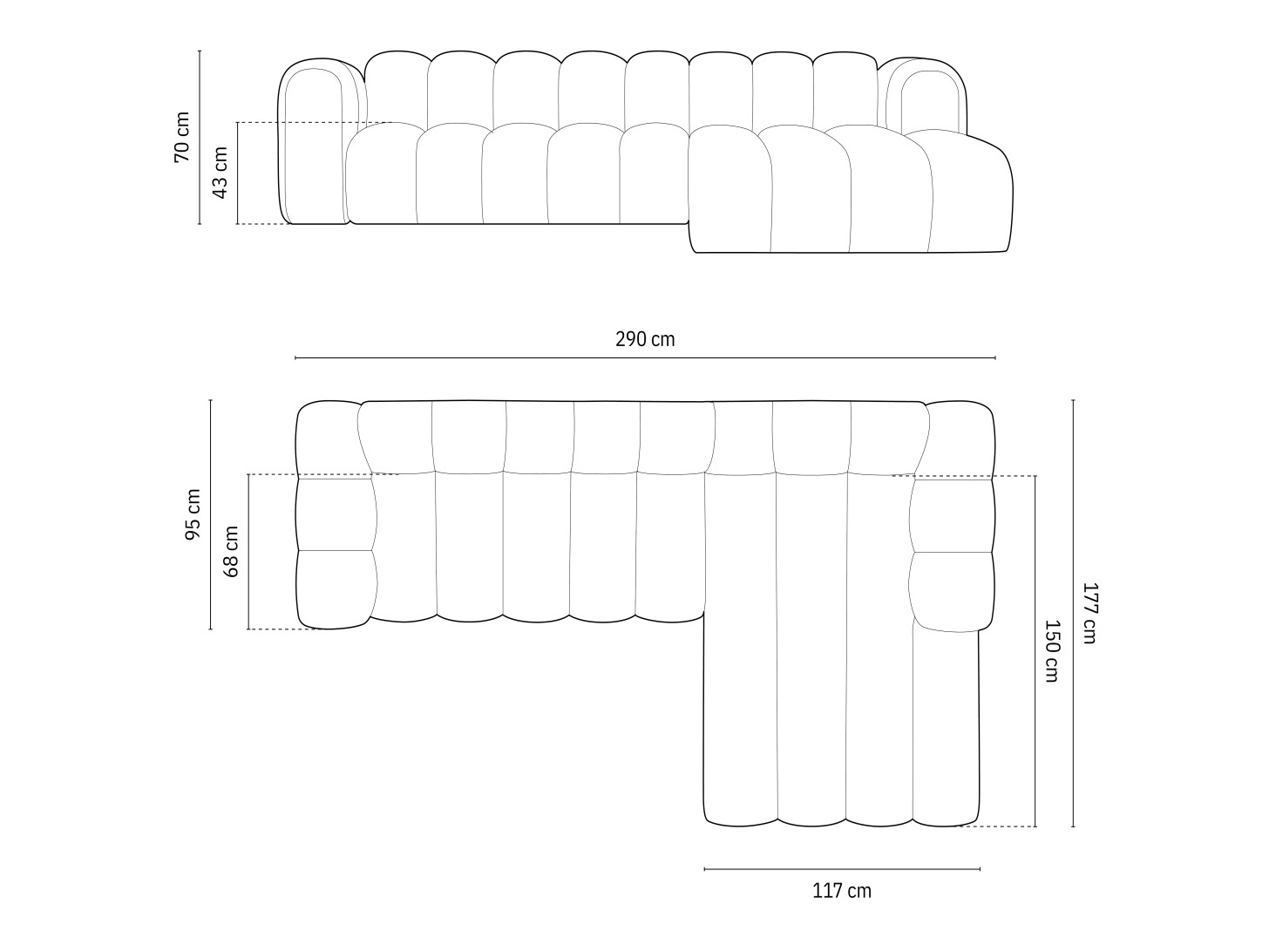 Moduļu stūra dīvāns Cirleve 106 (Salvador 5)
