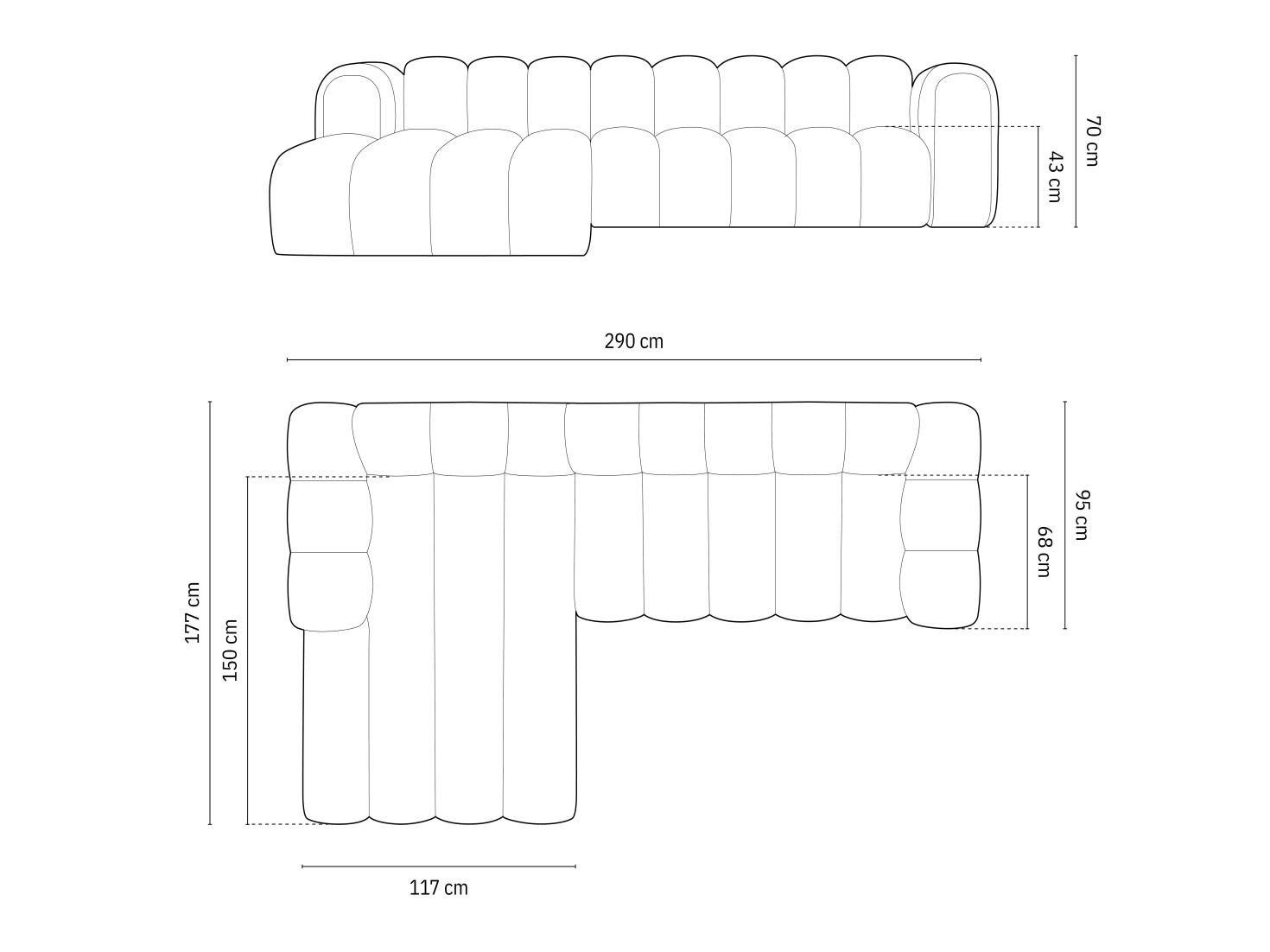 Moduļu stūra dīvāns Cirleve 106 (Salvador 7)