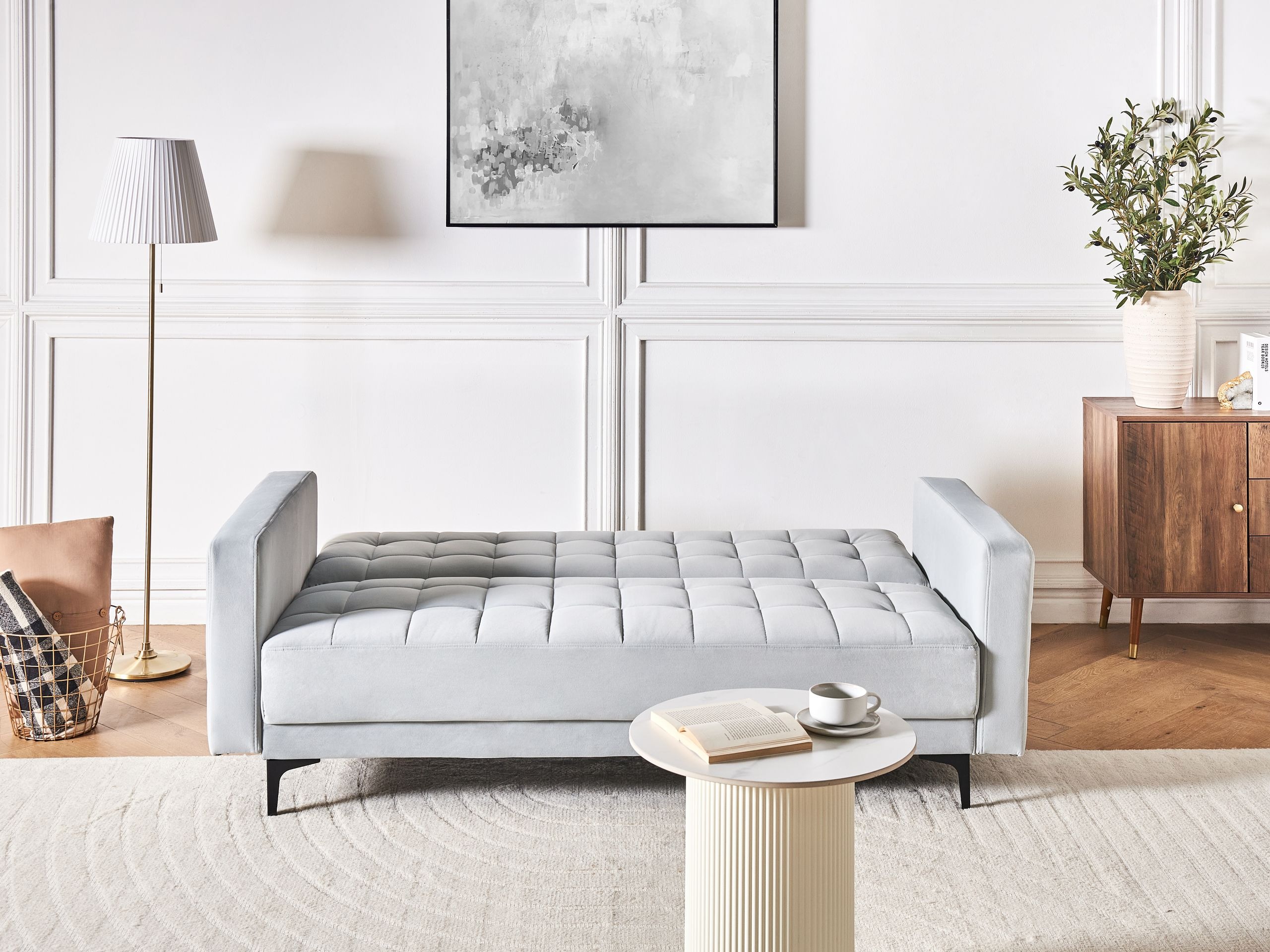 Dīvāns gulta Felvena 123 (Pelēks)