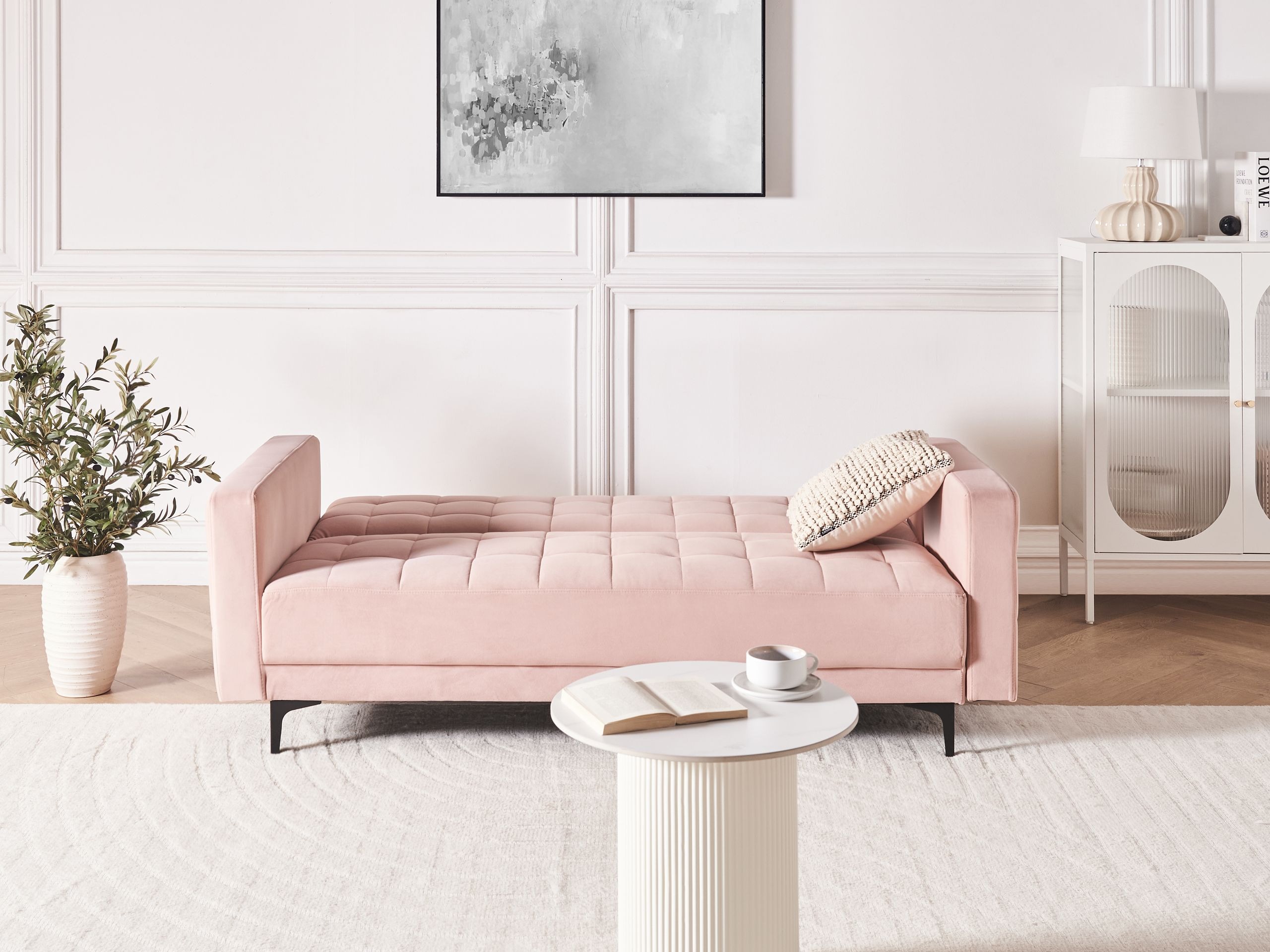 Dīvāns gulta Felvena 123 (Tumši rozā)