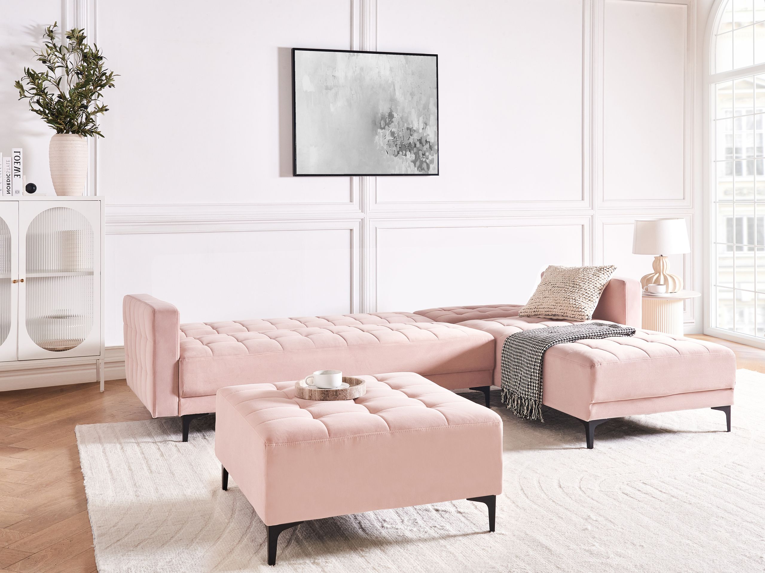 Stūra dīvāns Felvena 124 (Tumši rozā)