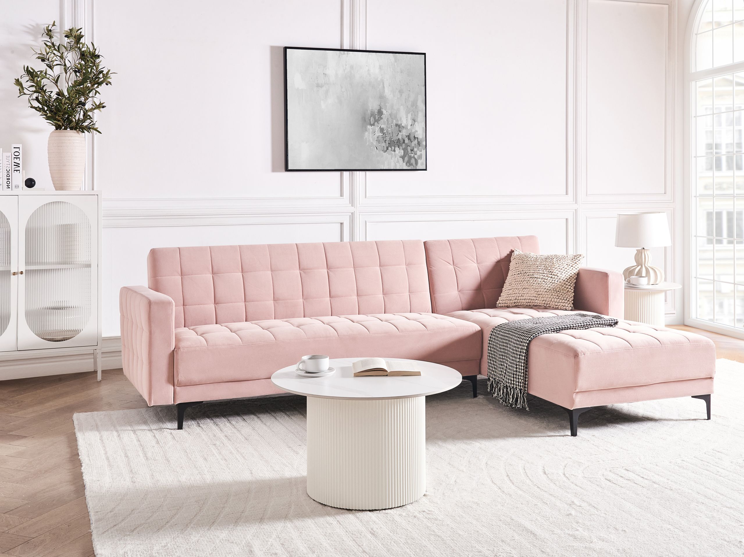 Stūra dīvāns Felvena 124 (Tumši rozā)