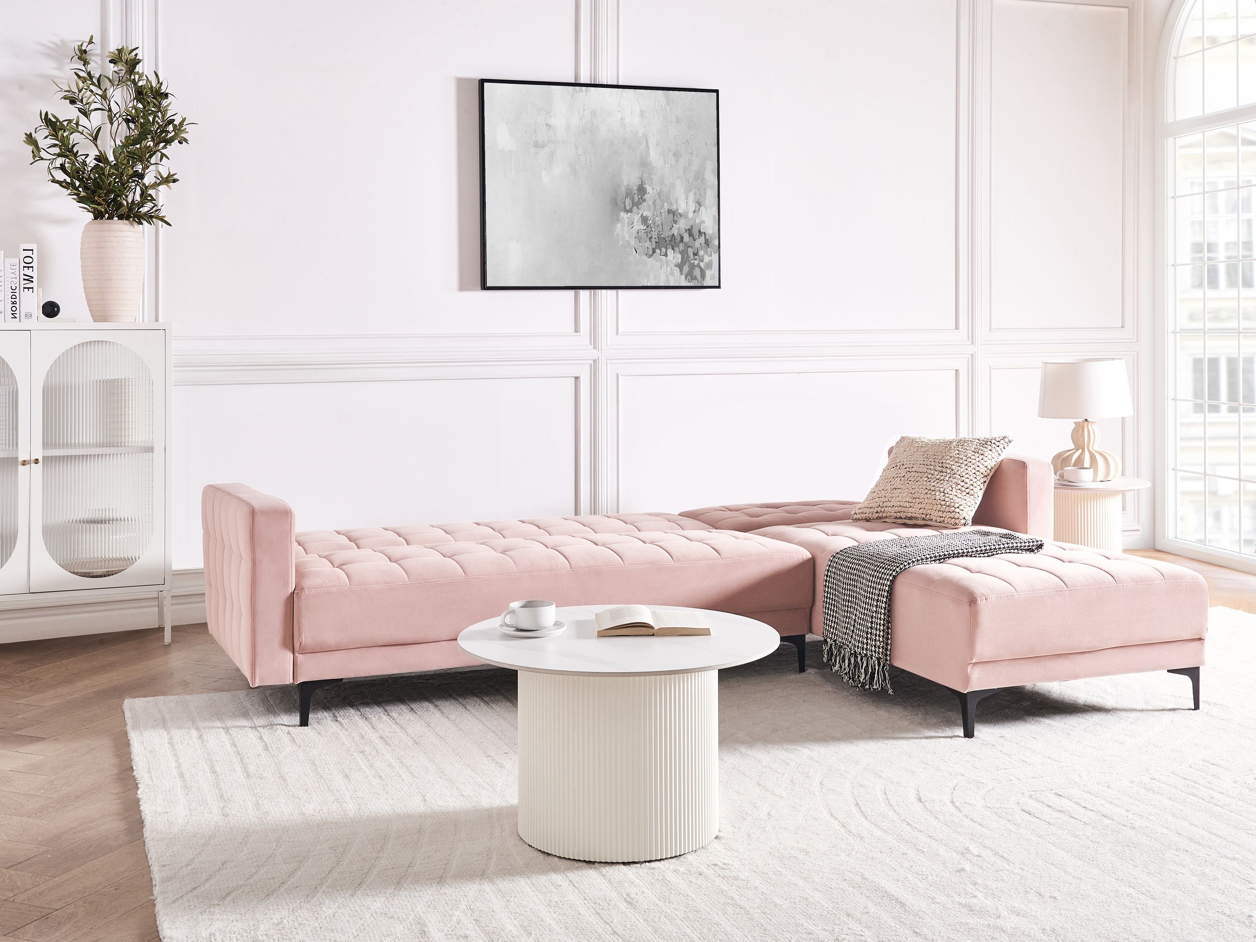 Stūra dīvāns Felvena 124 (Tumši rozā)