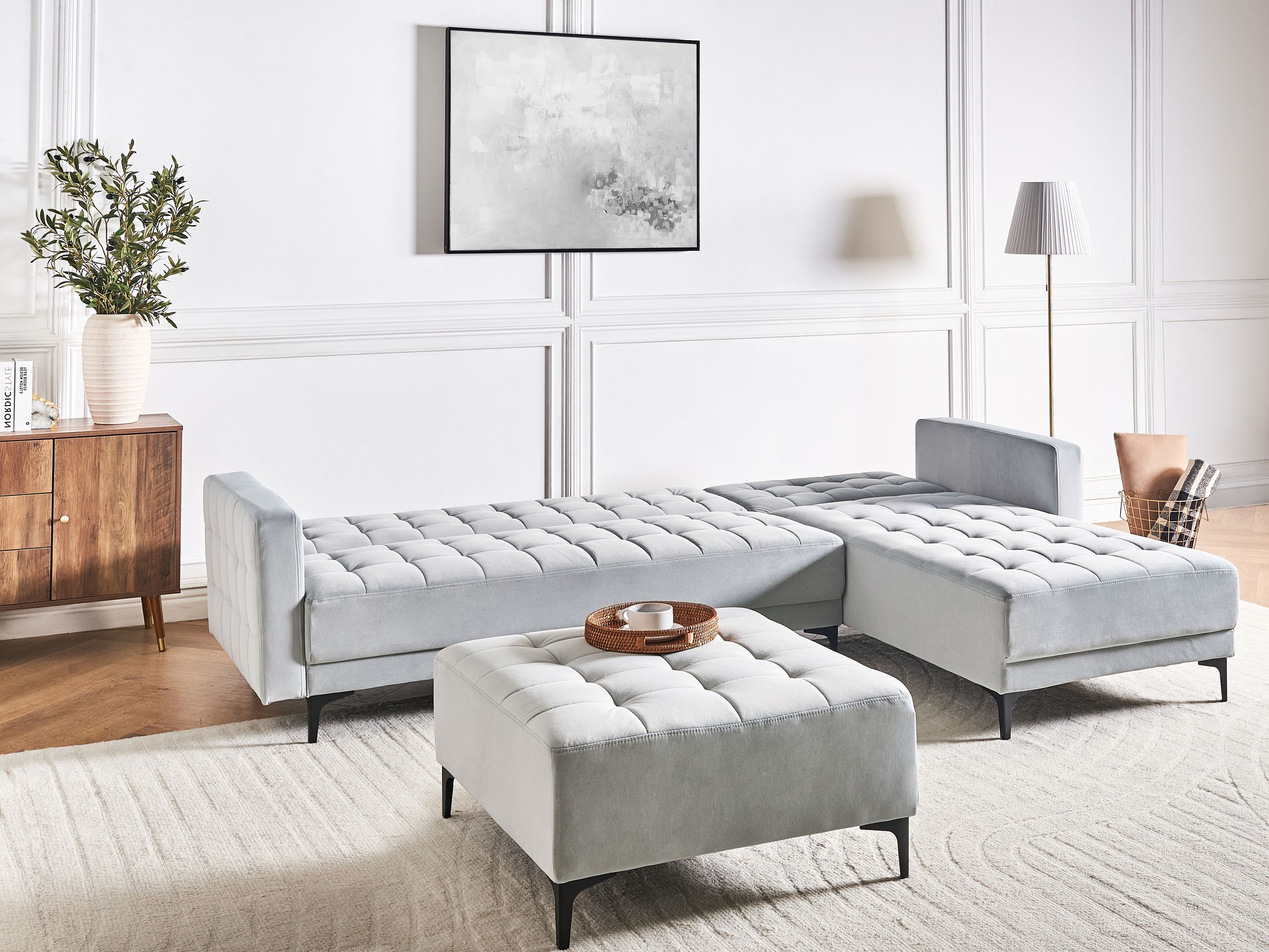 Угловой диван Felvena 124 (Светло-серый)