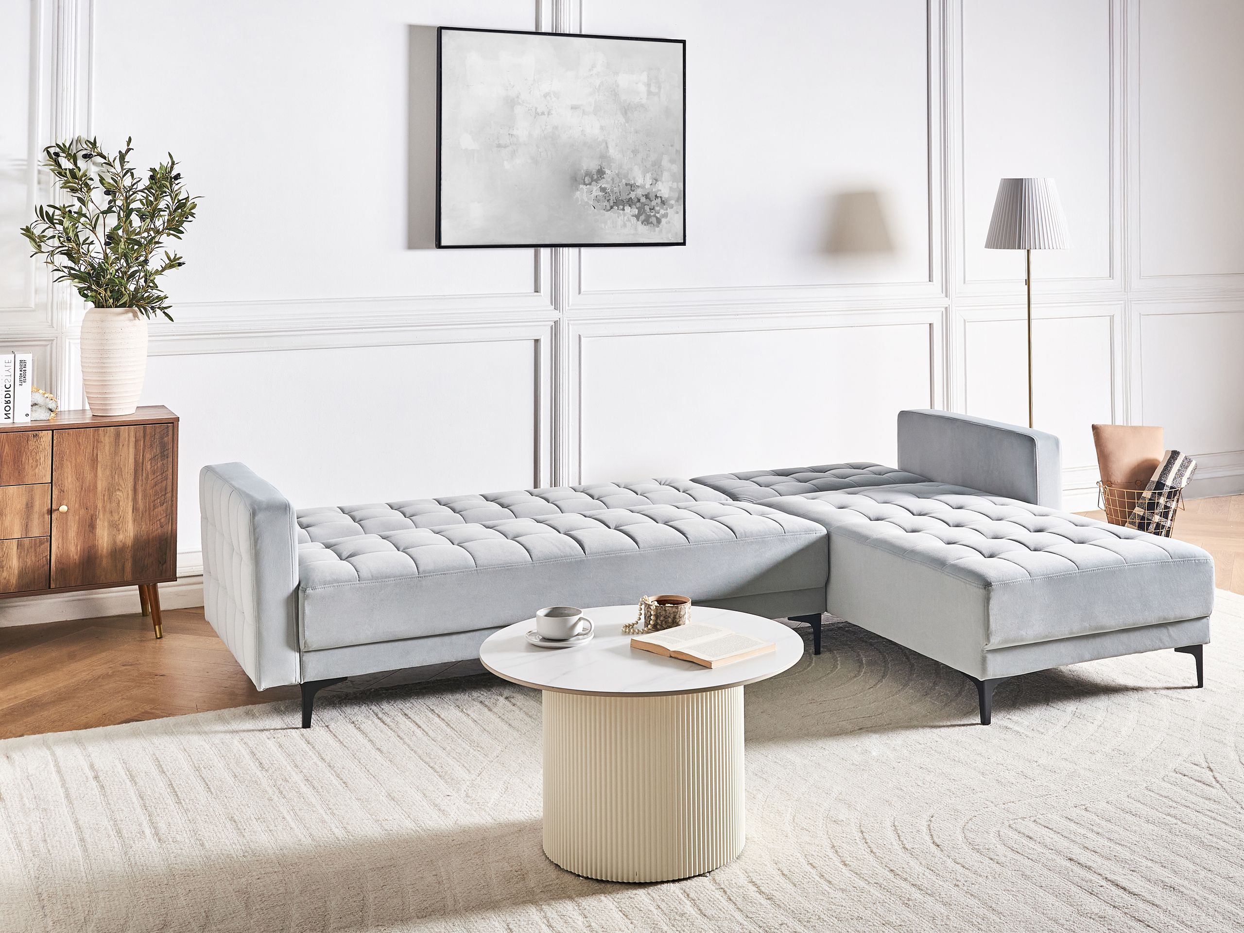 Угловой диван Felvena 124 (Светло-серый)