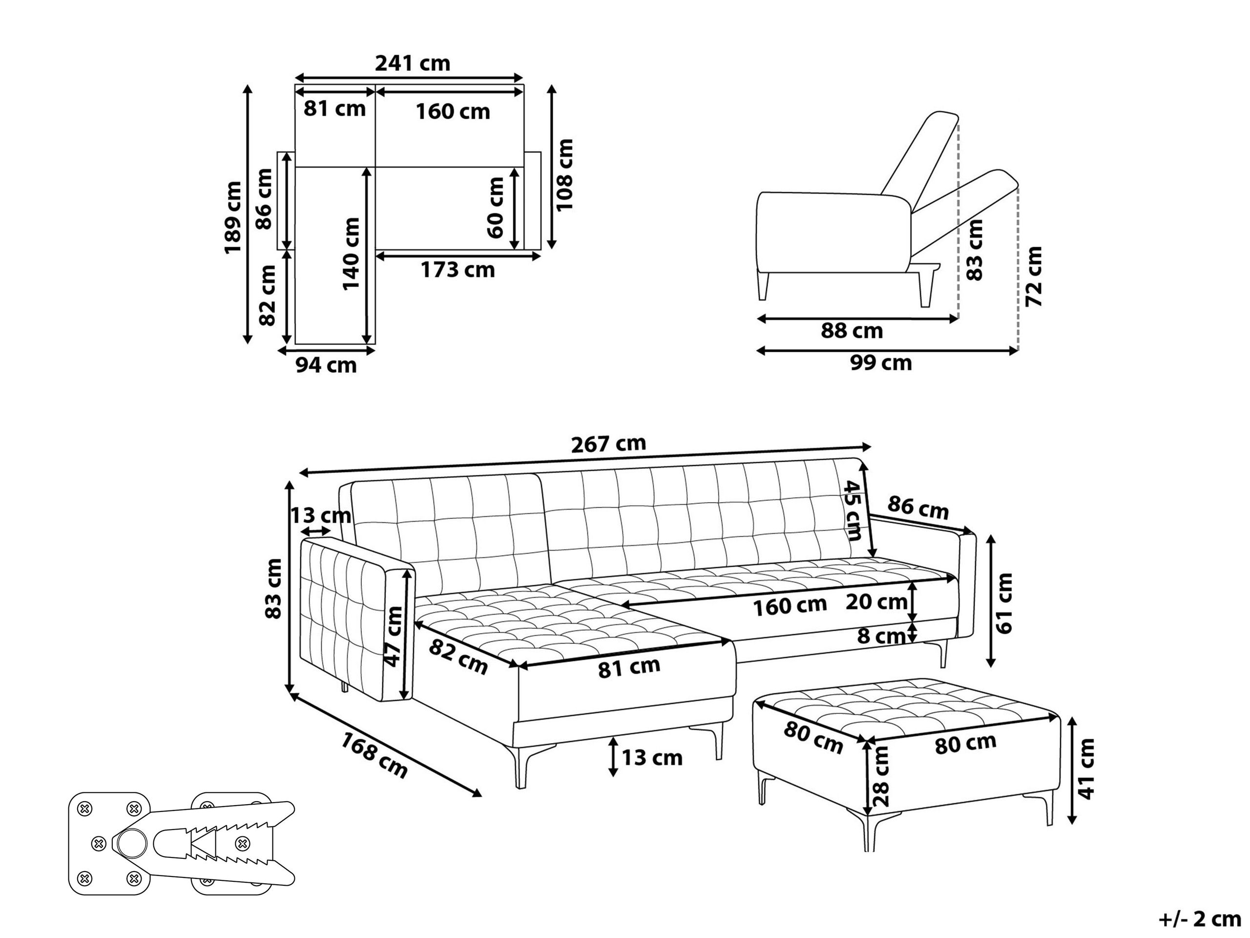 Угловой диван Felvena 124 (Светло-серый)