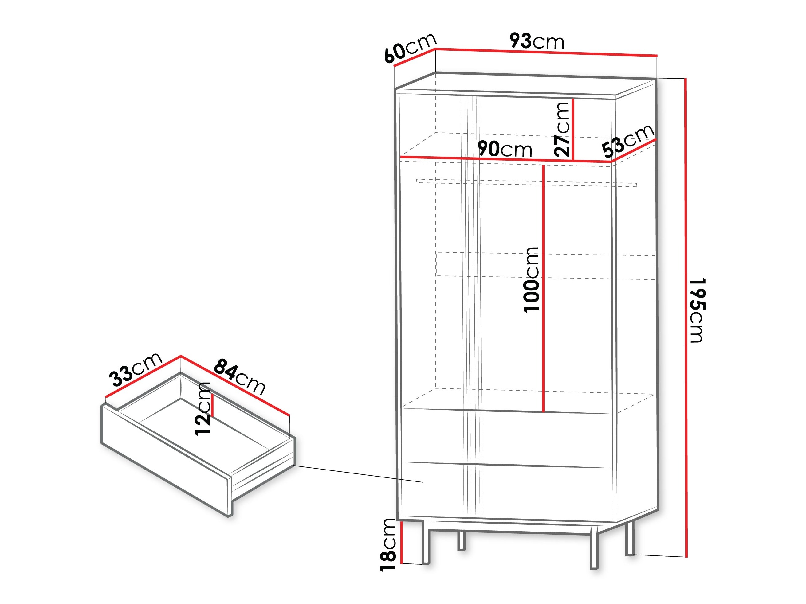 Шкаф Levali 100 (Бежевый)
