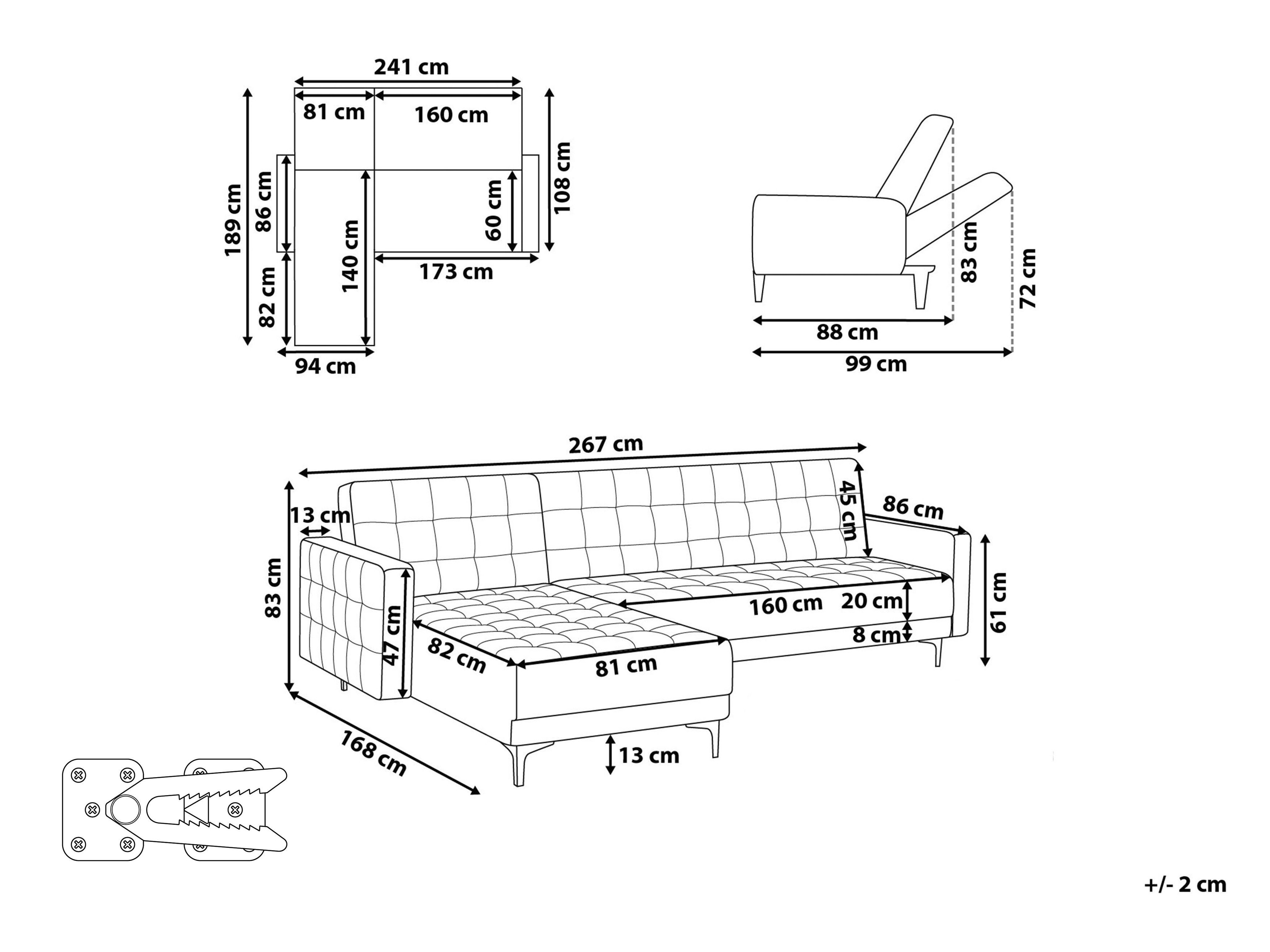 Stūra dīvāns Felvena 124 (Tirkīzs)