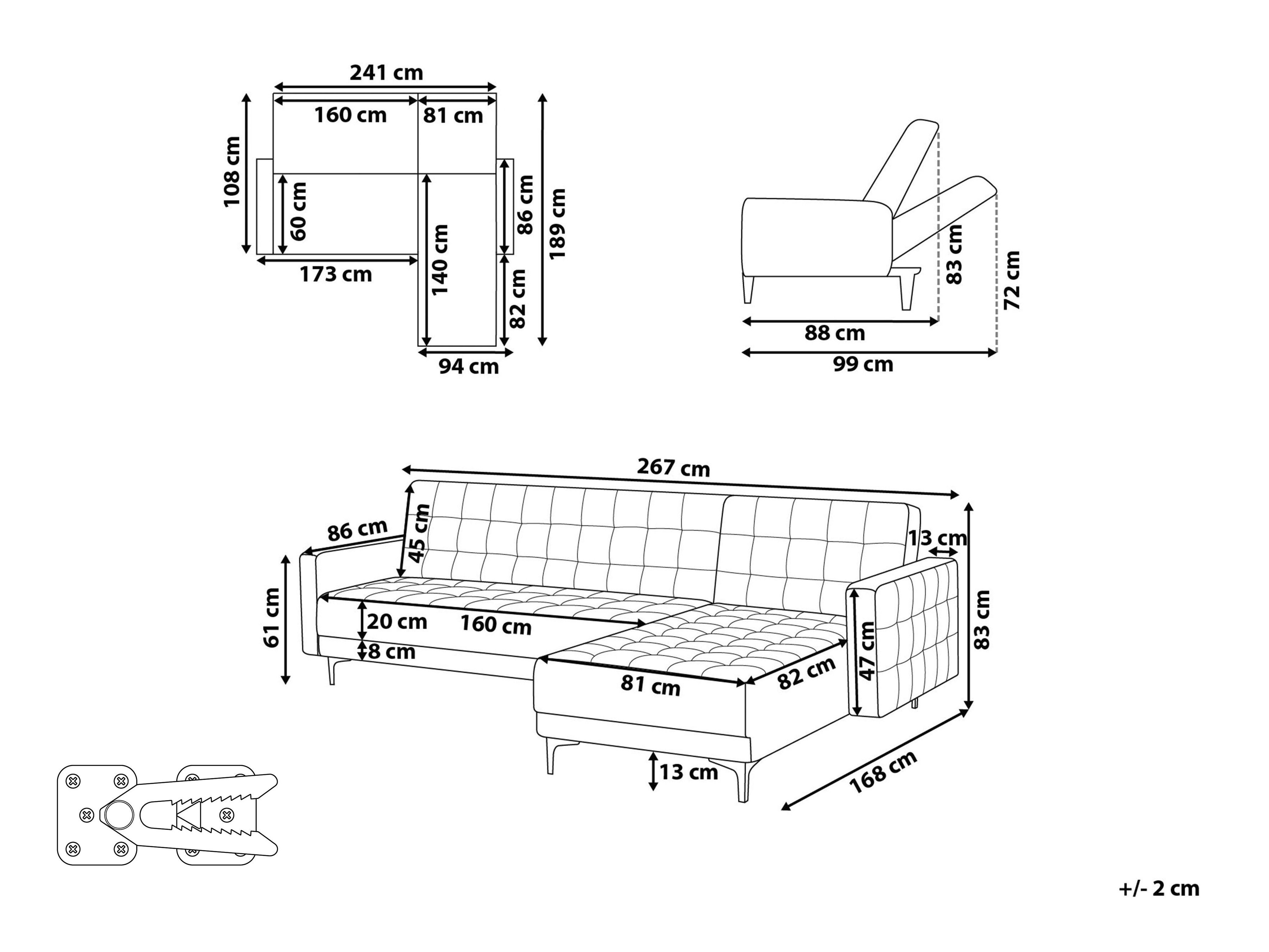 Stūra dīvāns Felvena 124 (Tirkīzs)