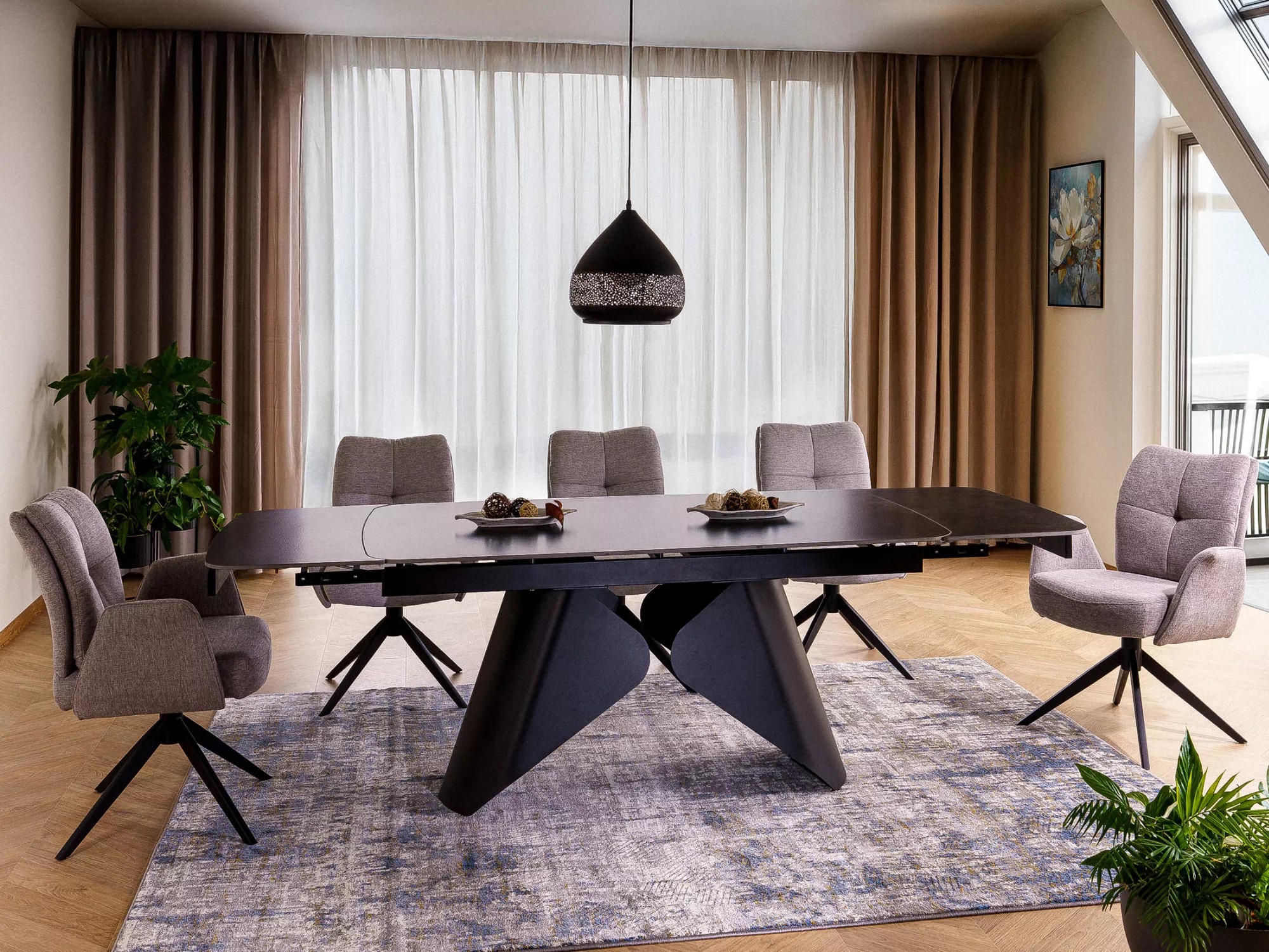 Galds Detroit 757 (Melnais marmors + Melns)