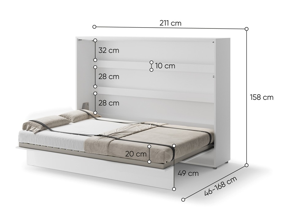 Настенная кровать Concept Pro Lenart Levfere 115 (Глянцевый белый)