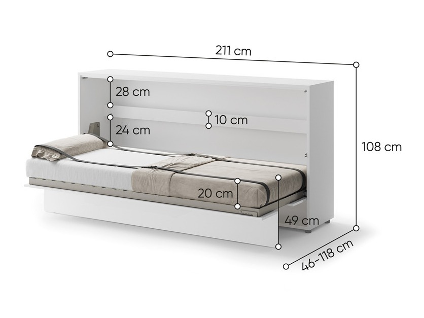 Sienas gulta Concept Pro Lenart V (Glancēts balts)