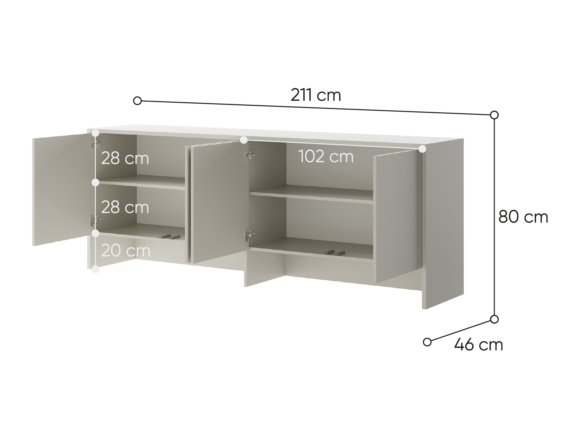Skapis Concept Pro Lenart Levfere 119 (Kašmirs)