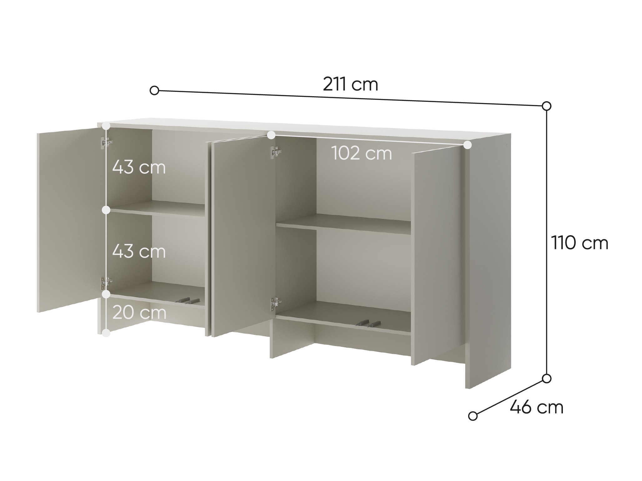 Skapis Concept Pro Lenart Levfere 120 (Kašmirs)
