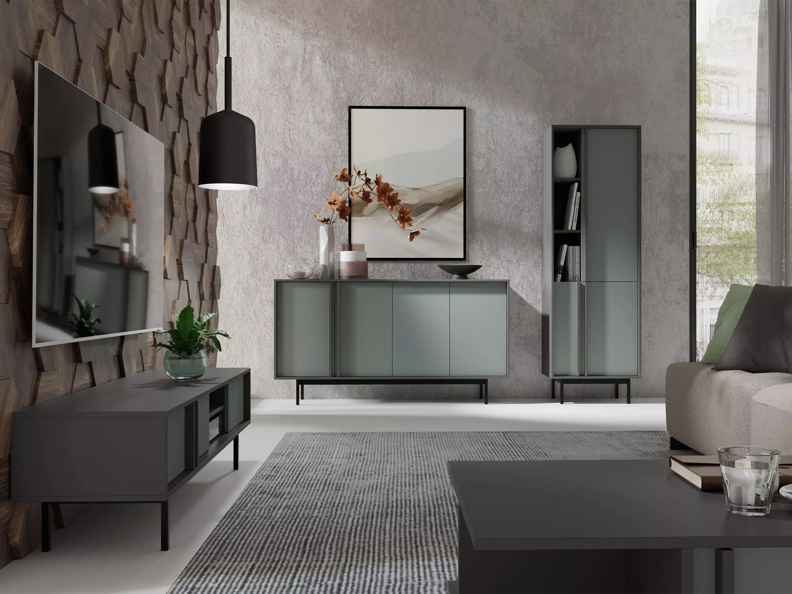 ТВ тумба Levali 108 (Пыльно-зеленый)