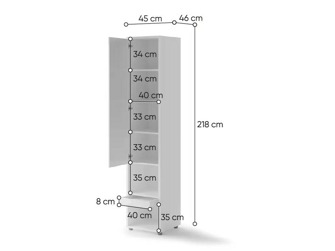 Plaukts Concept Pro Lenart II (Balts + Glancēts balts)