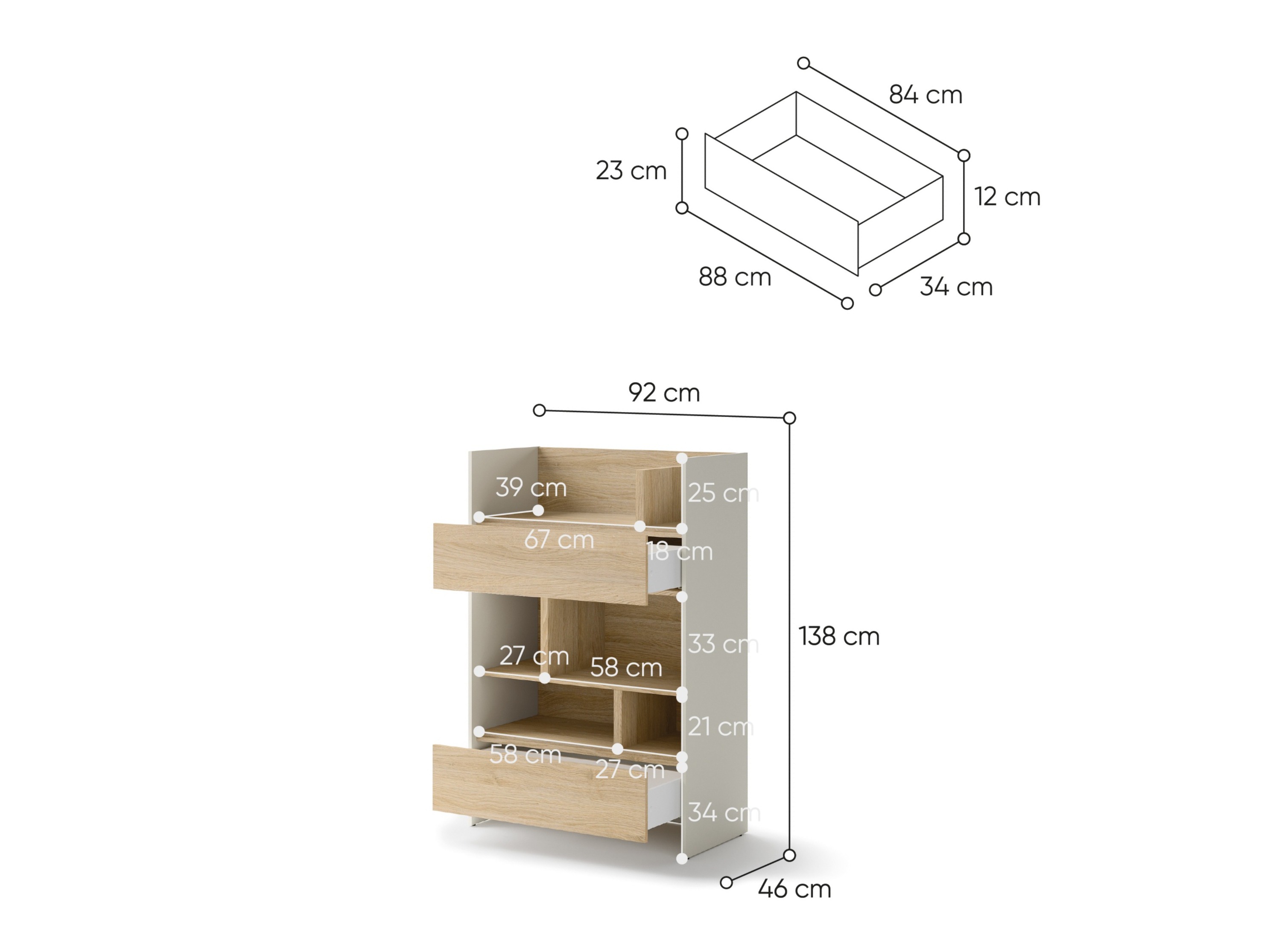 Plaukts Concept Pro Lenart Levfere 150 (Kašmirs + Ozols)