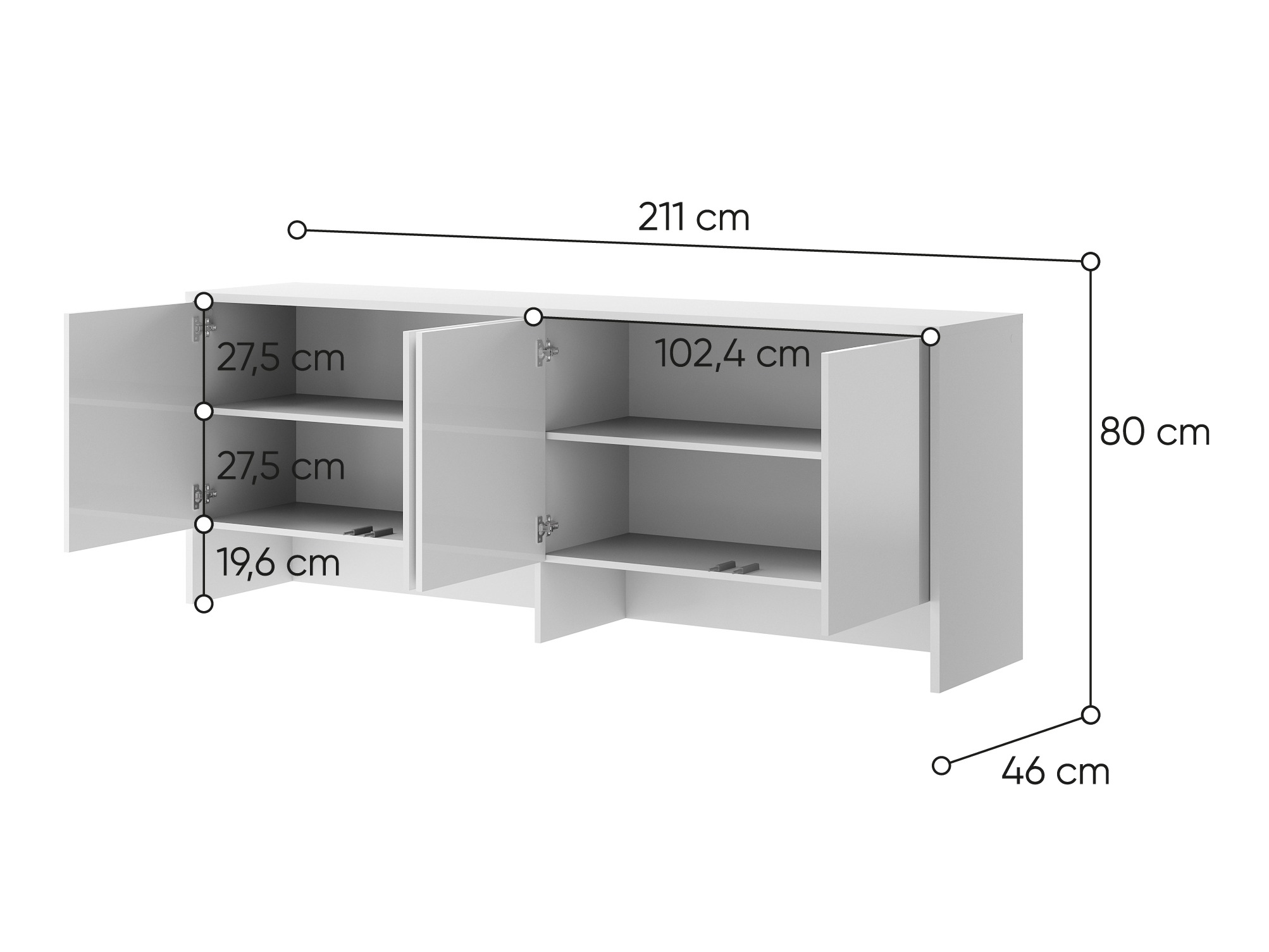 Шкафчик Concept Pro Lenart Levfere 119 (Белый + Глянцевый белый)