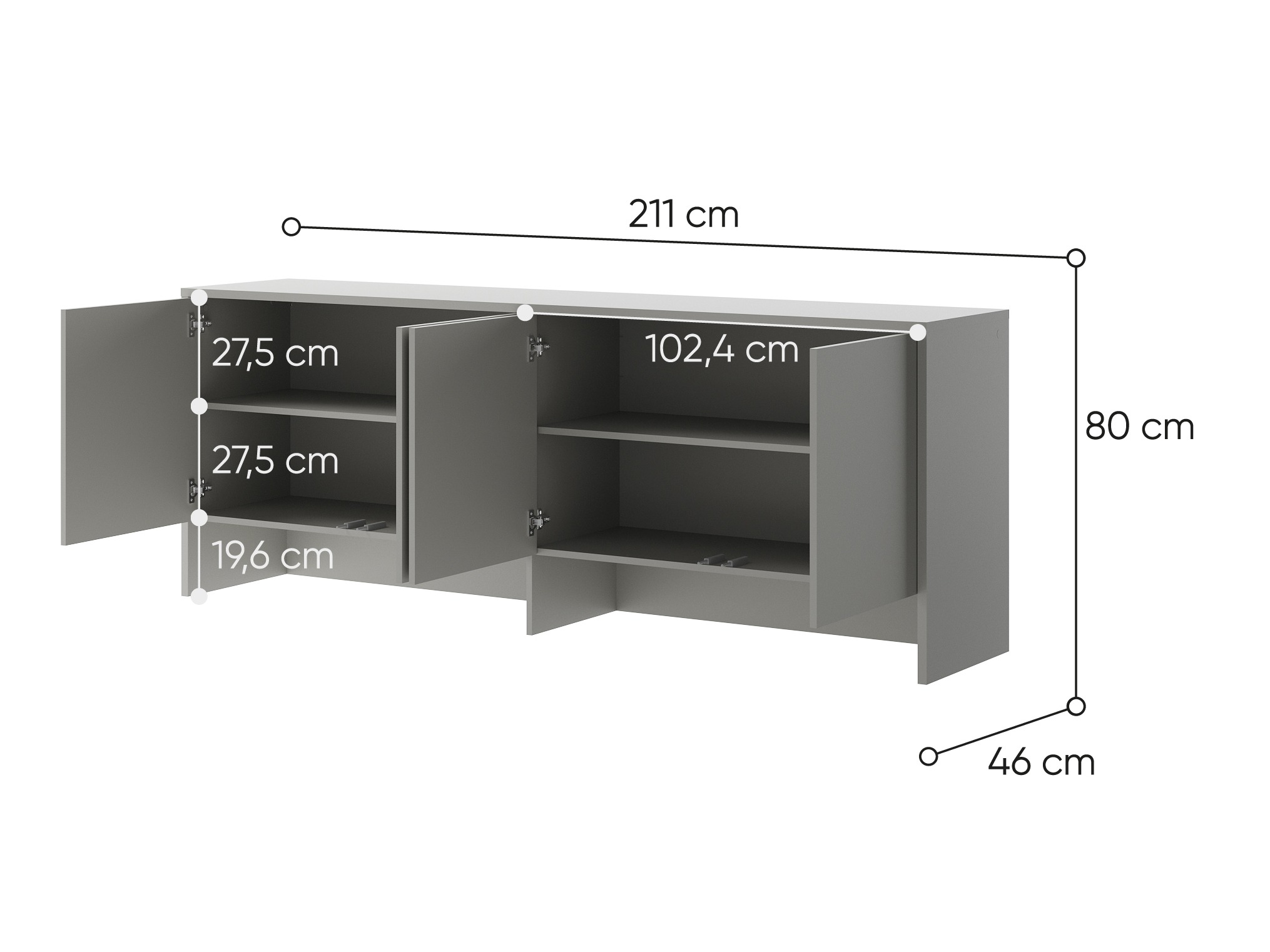 Шкафчик Concept Pro Lenart Levfere 119 (Серый)