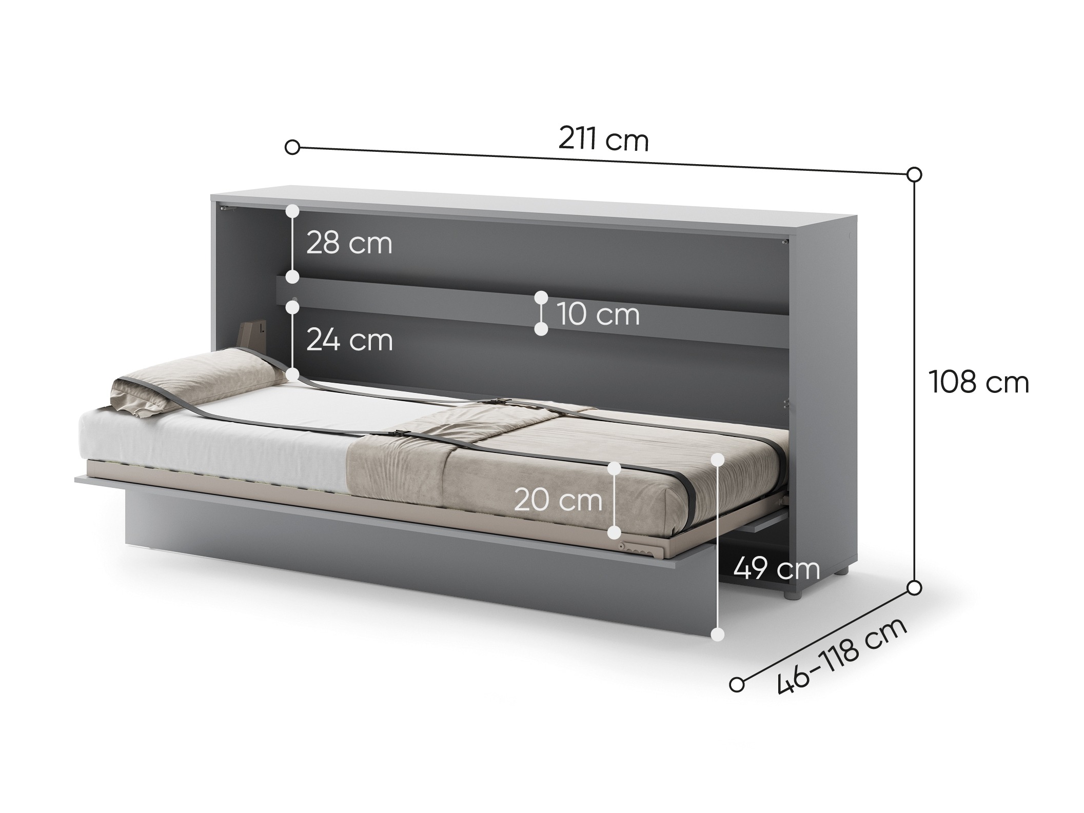 Siena gulta Concept Pro Lenart Levfere 115 (Pelēks)