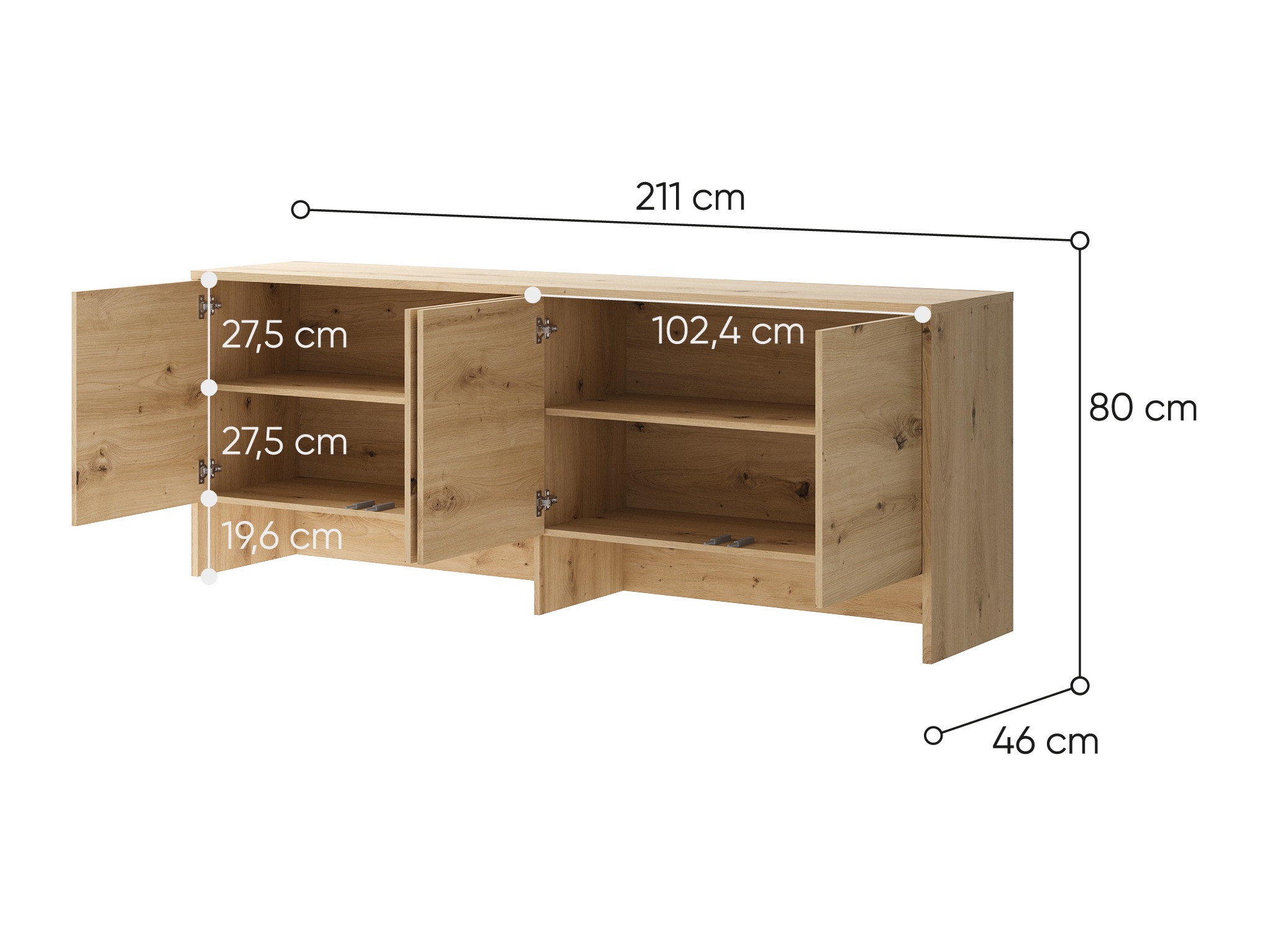 Skapis Concept Pro Lenart Levfere 119 (Artisan ozols)