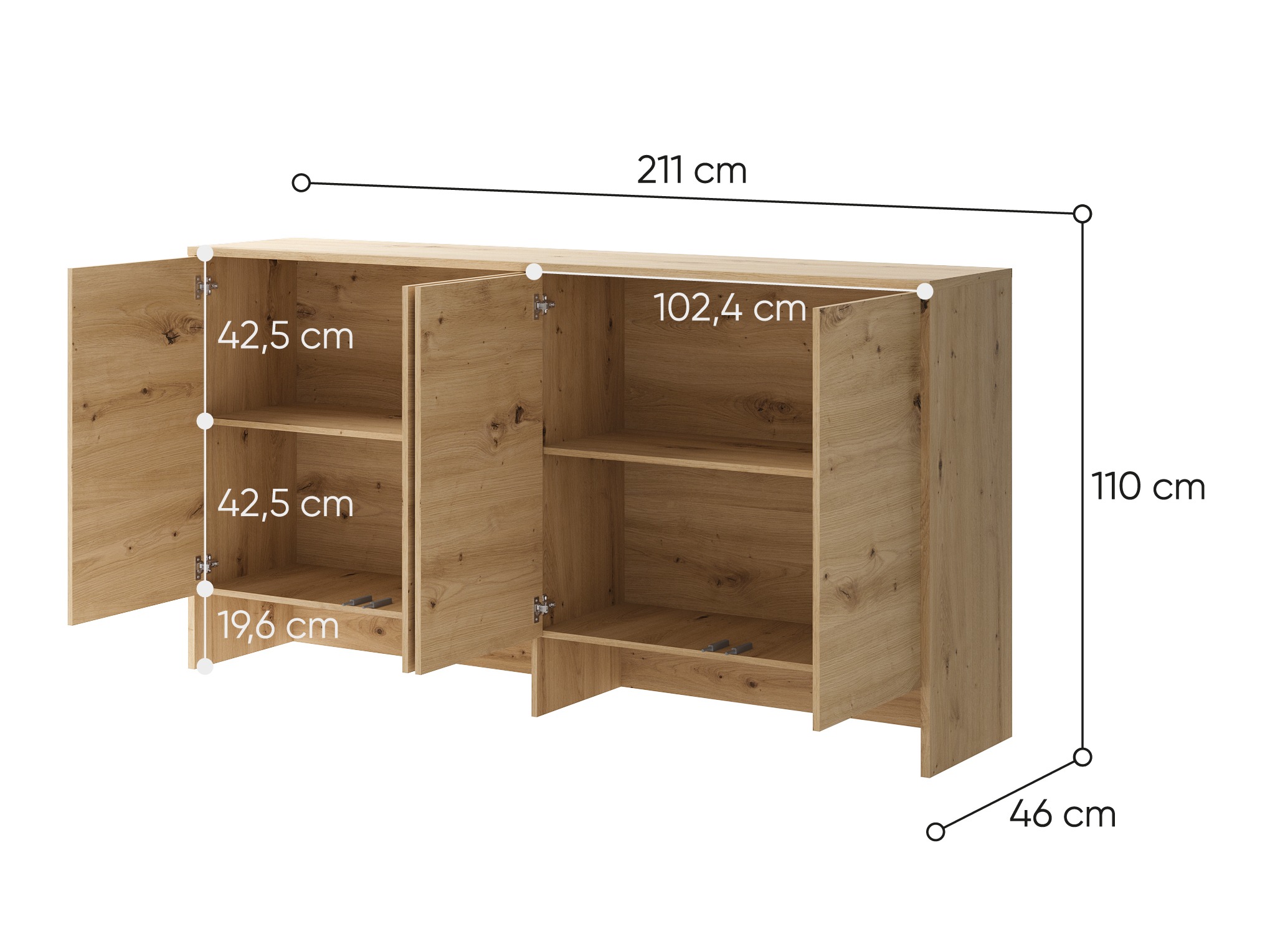 Skapis Concept Pro Lenart Levfere 120 (Artisan ozols)